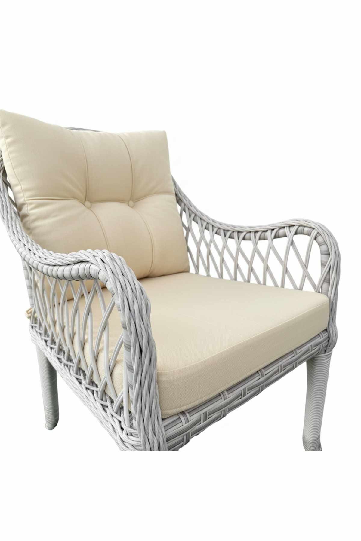 Set lounge gradina Hisar 3+1+1, 170 x 78 x 56 cm, bej — imaginea 5