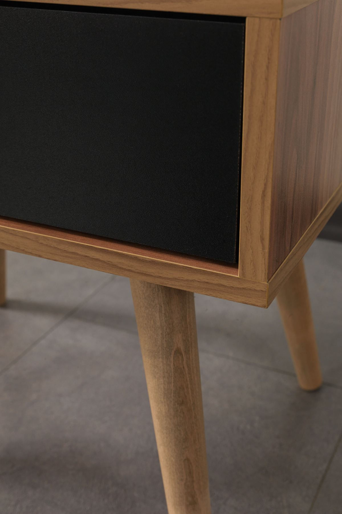 Noptiera Vita 5106, 55 x 49 x 55 cm, nuc negru, PAL melaminat — imaginea 4