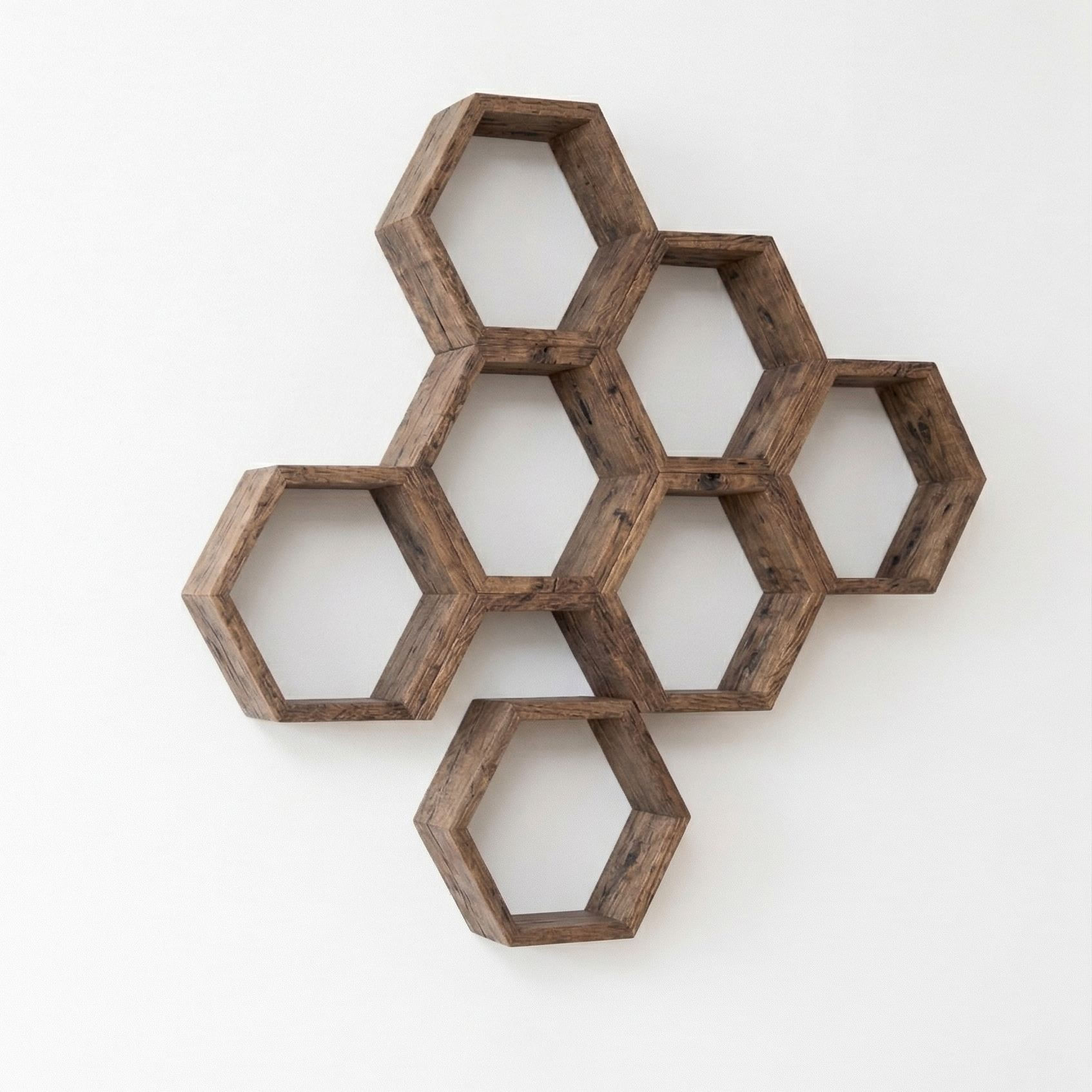 Raft decorativ de perete din lemn Raf309, 31 x 36 x 9 cm, lemn natur, lemn, design modern — imaginea 2