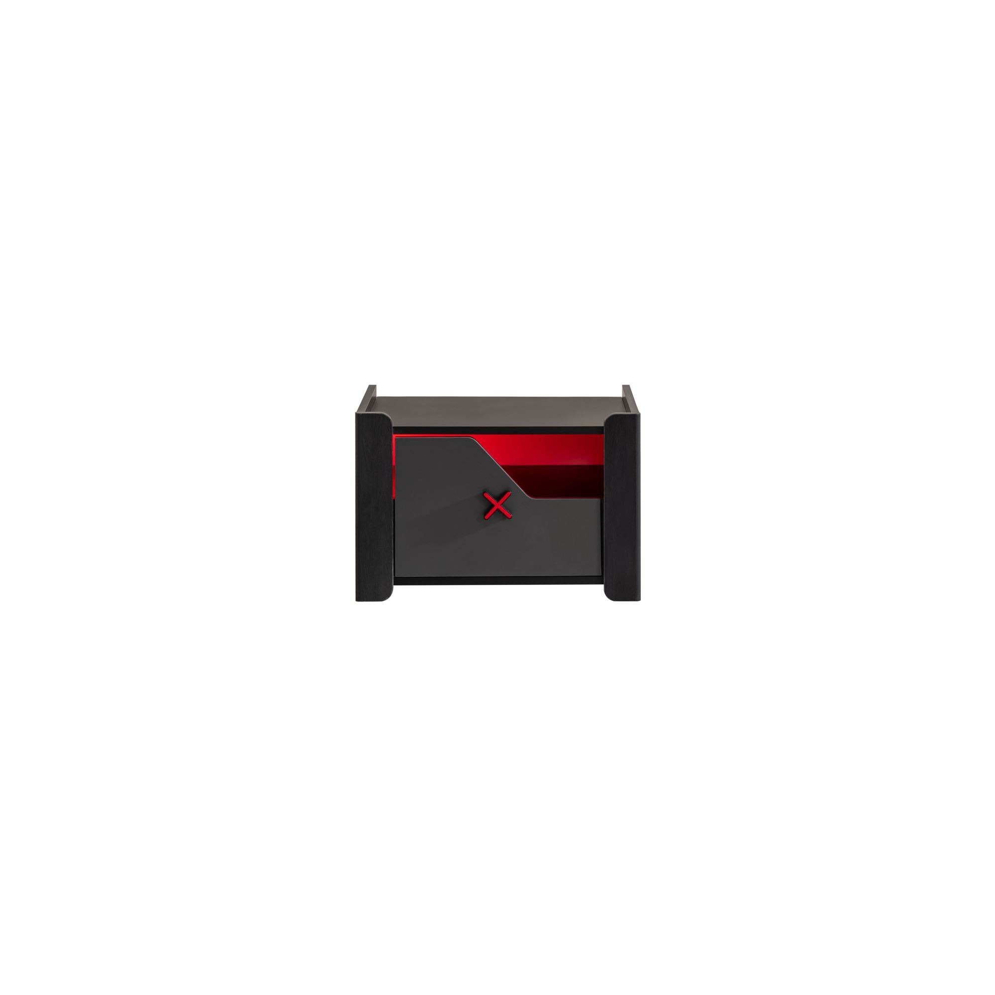Noptiera Gaming Zone, 60 x 40 x 45 cm, antracit, PAL melaminat — imaginea 2