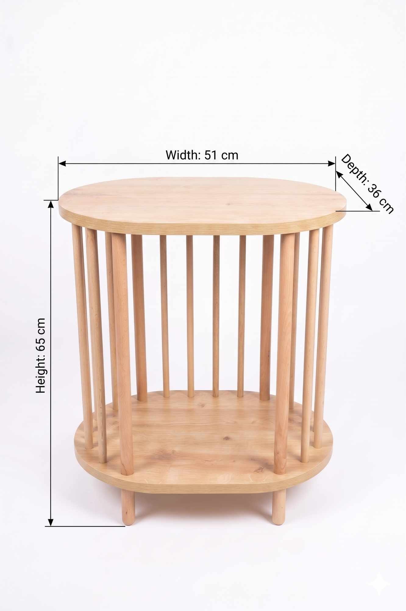 Masuta laterala Pk0082, 51 x 65 x 36 cm, stejar safir, PAL melaminat — imaginea 3