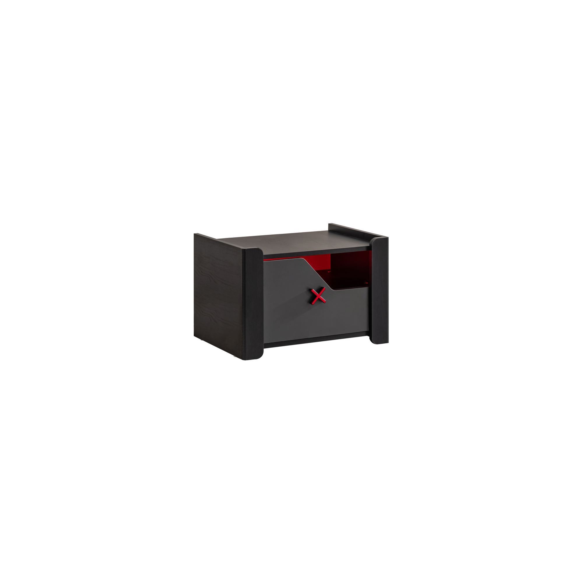 Noptiera Gaming Zone, 60 x 40 x 45 cm, antracit, PAL melaminat — imaginea 3