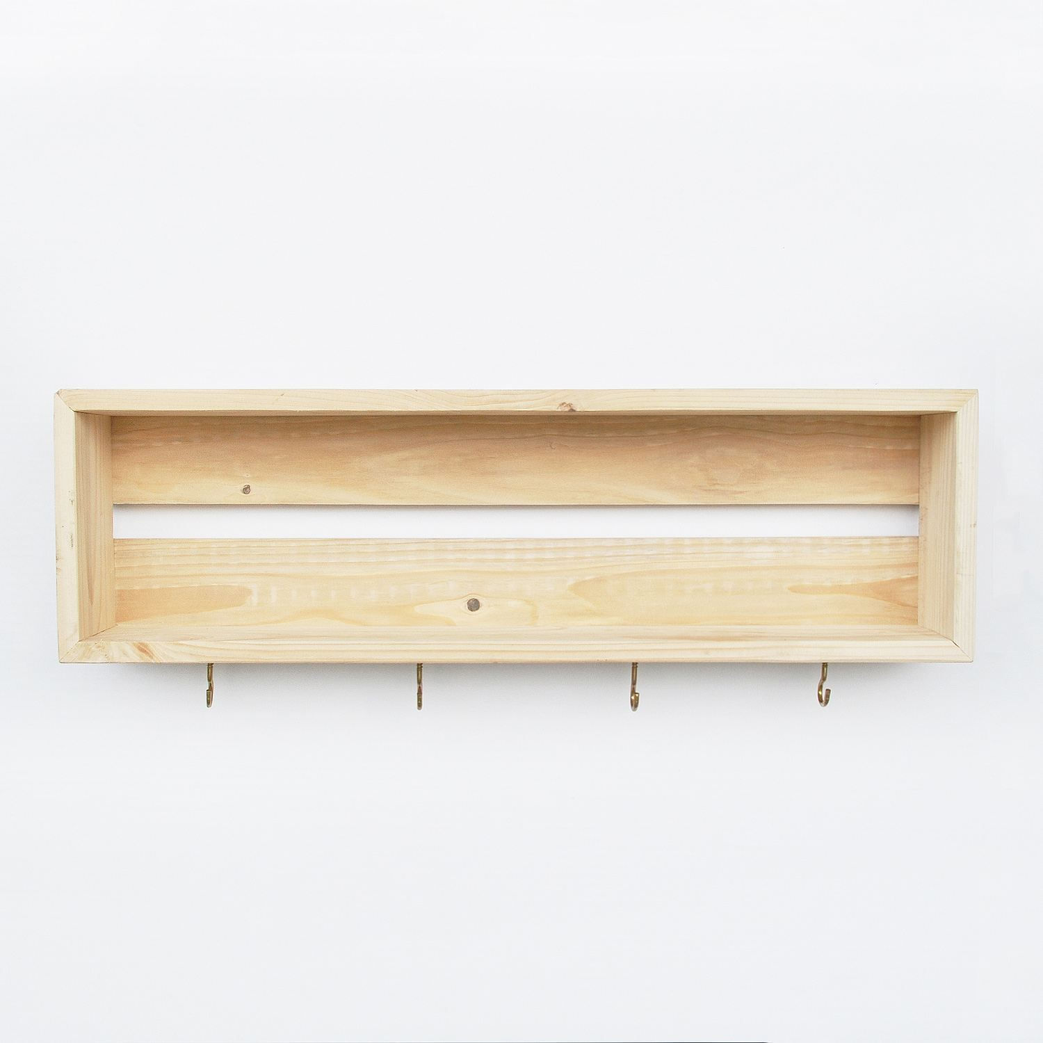 Raft decorativ de perete din lemn Raf332, 70 x 21 x 10 cm, lemn natur, lemn, design modern — imaginea 3