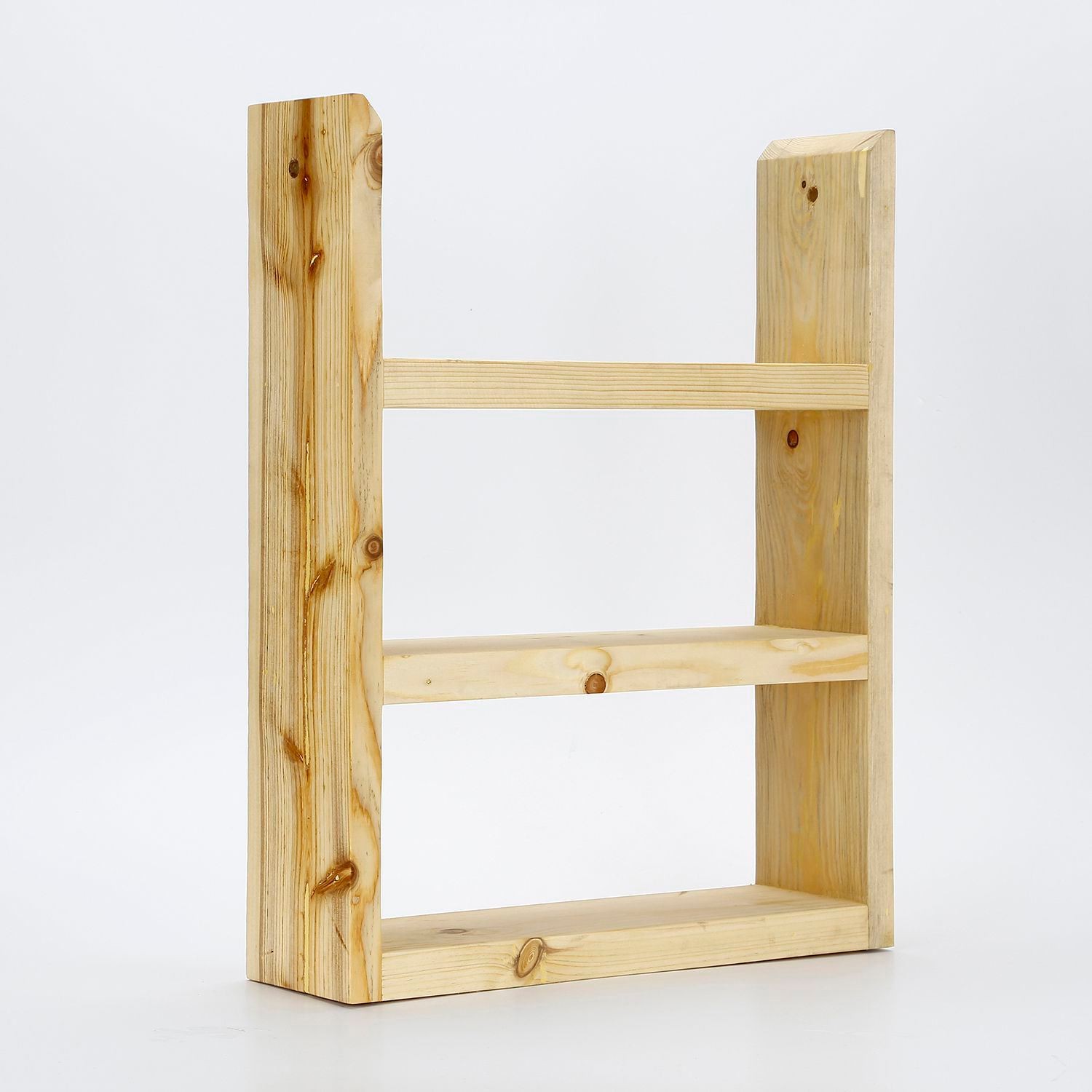 Raft decorativ de perete din lemn Raf346, 38 x 48 x 9 cm, lemn natur, lemn, design modern — imaginea 4