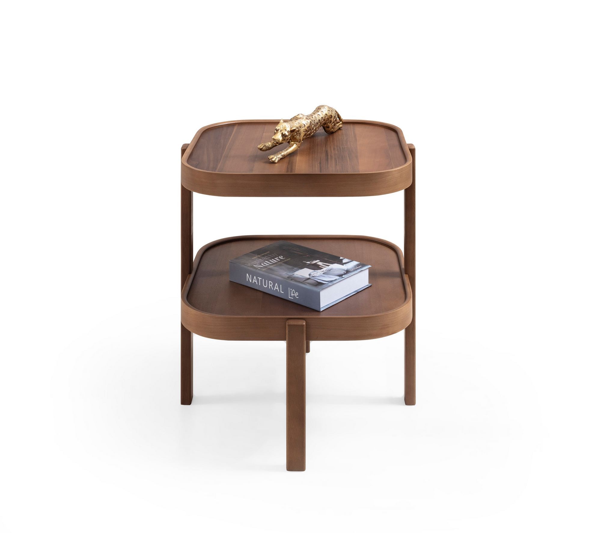 Masuta laterala Milan Kare 60, 60 x 60 x 60 cm, MDF, nuc — imaginea 2