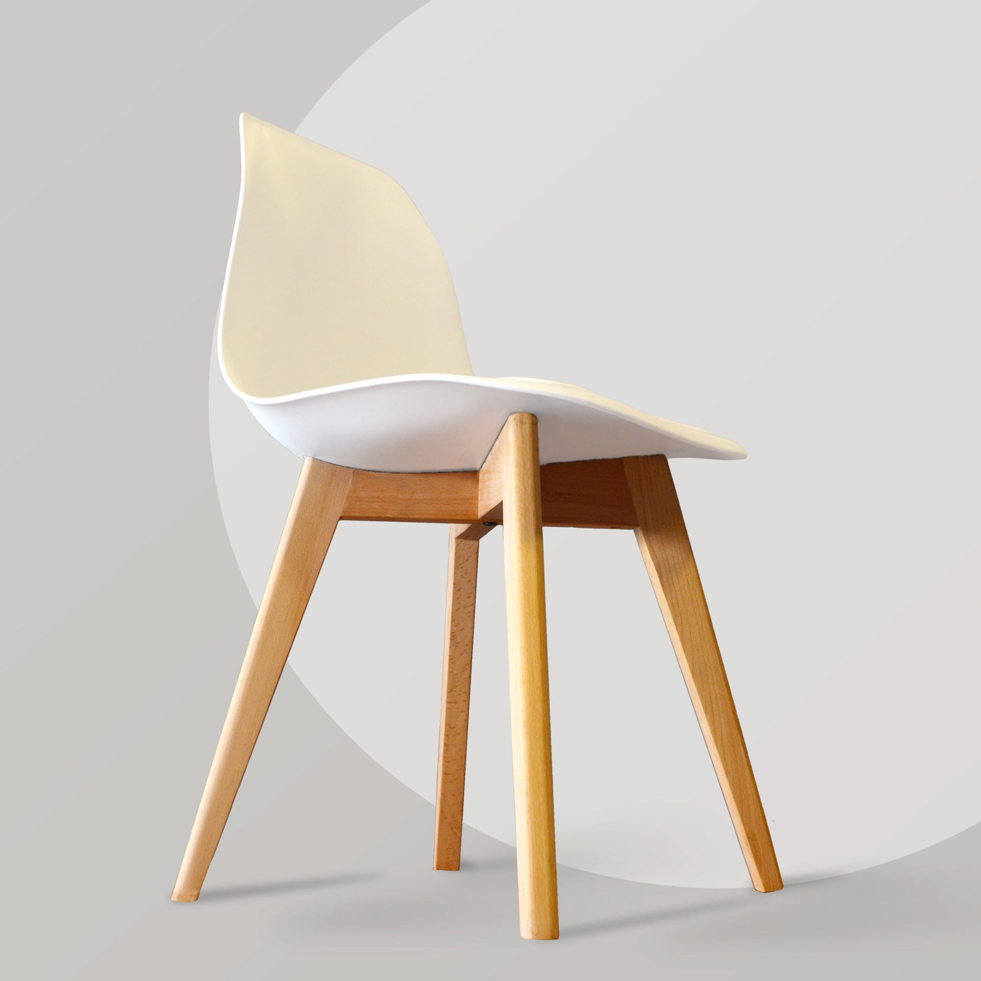 Scaun SND3014-1BYZ, 45 x 83 x 45 cm, alb, MDF — imaginea 3