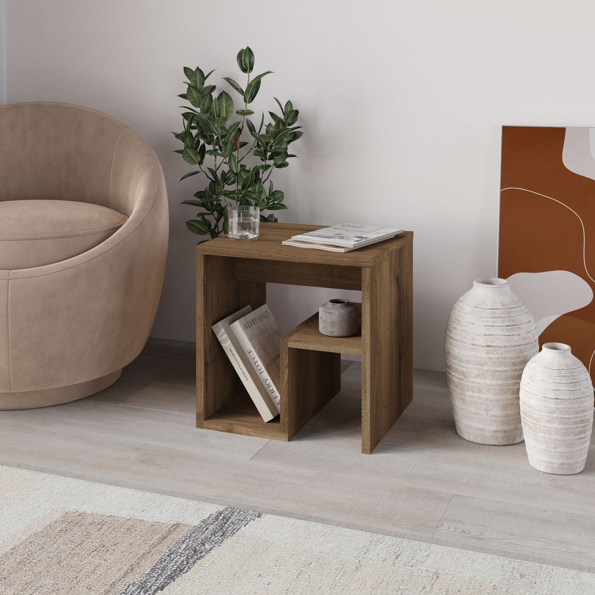 Masuta laterala Bon - Hitit, 40 x 40 x 35 cm, PAL melaminat, capacitate 10 kg, hitit — imaginea 5