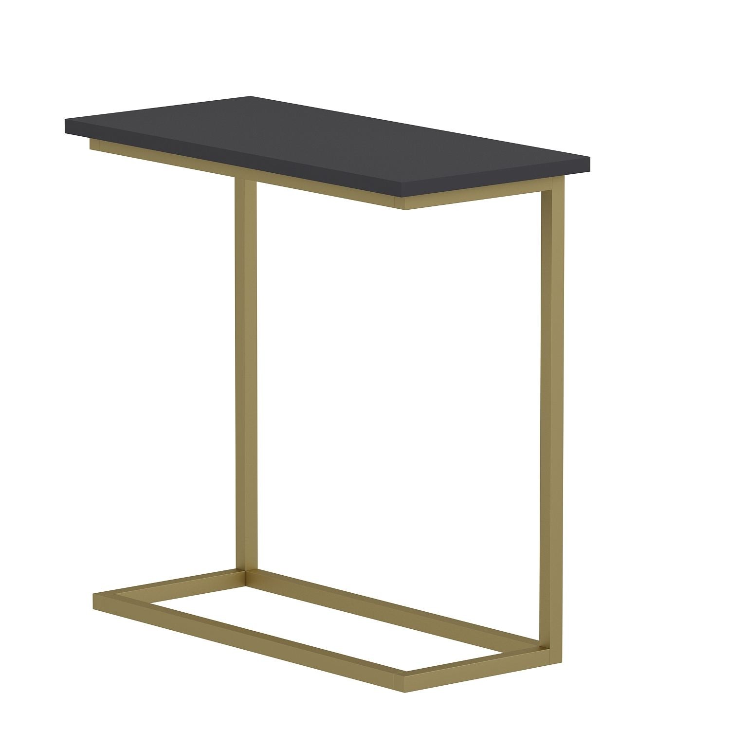 Masuta laterala Narin, Gold, 64 x 62 x 30 cm, antracit auriu, PAL melaminat, antracit / gold — imaginea 2