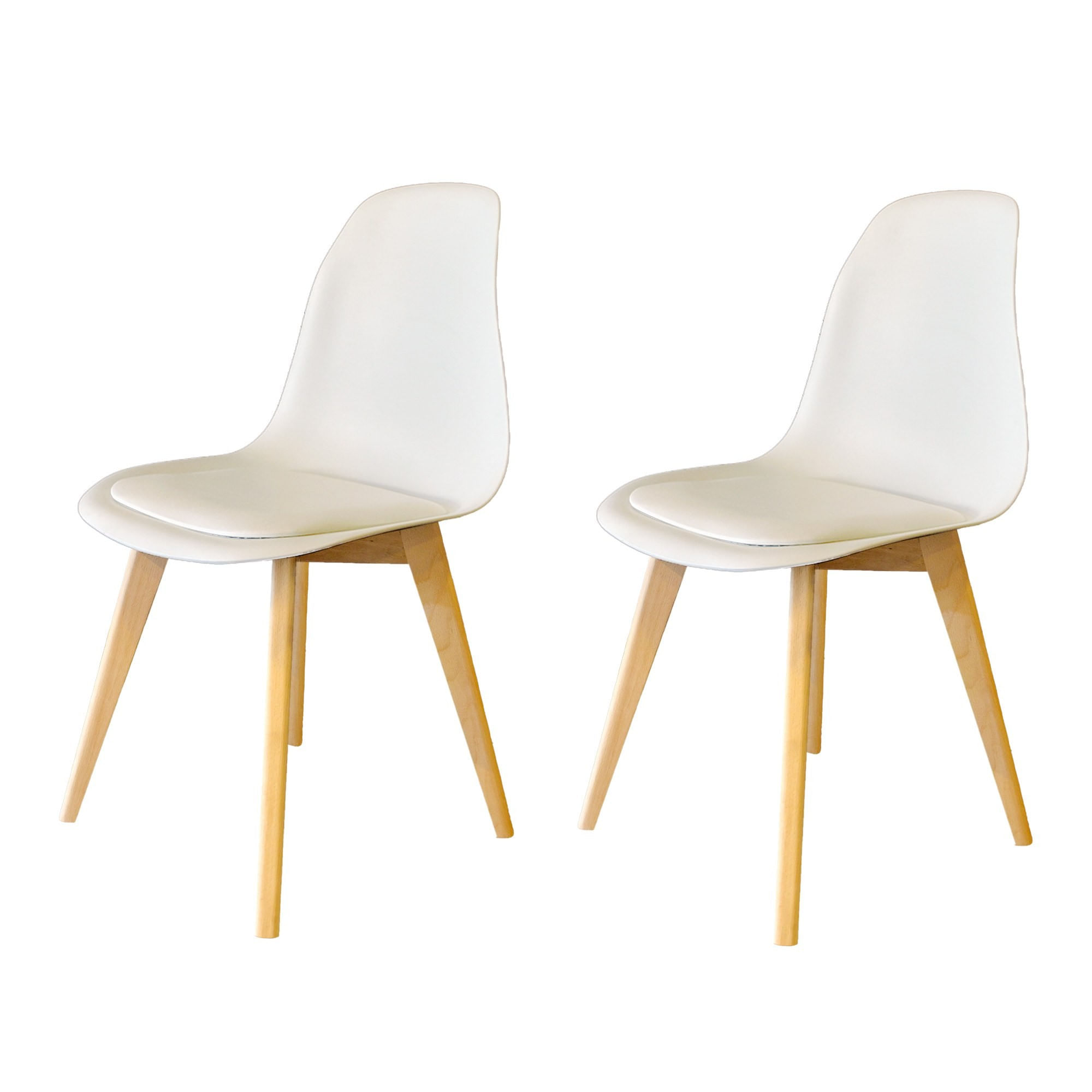 Scaun SND3015-2BYZ, 45 x 83 x 45 cm, alb si stejar, MDF — imaginea 2