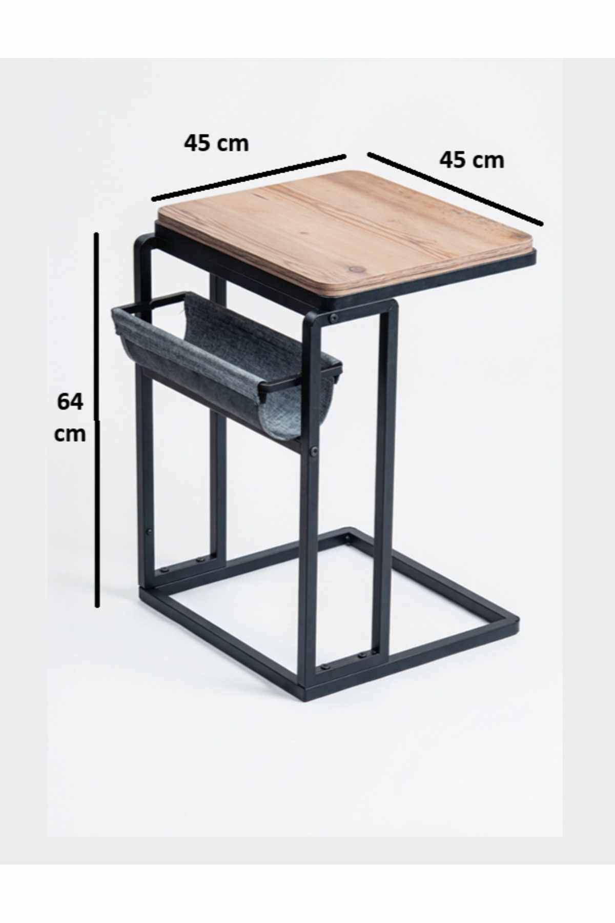 Masuta laterala Pk9114, 45 x 64 x 45 cm, nuc negru, PAL melaminat — imaginea 4