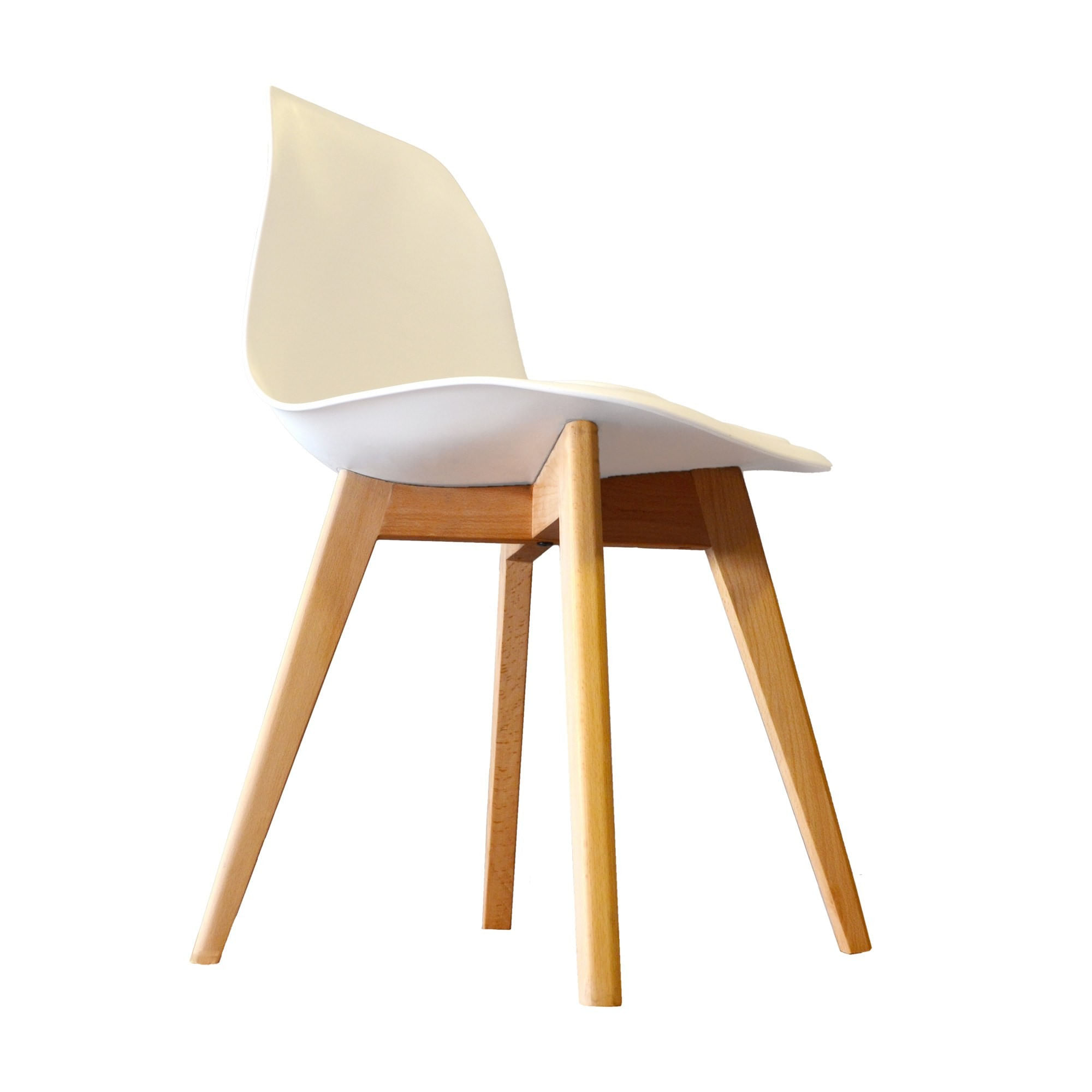 Scaun SND3015-2BYZ, 45 x 83 x 45 cm, alb si stejar, MDF — imaginea 5