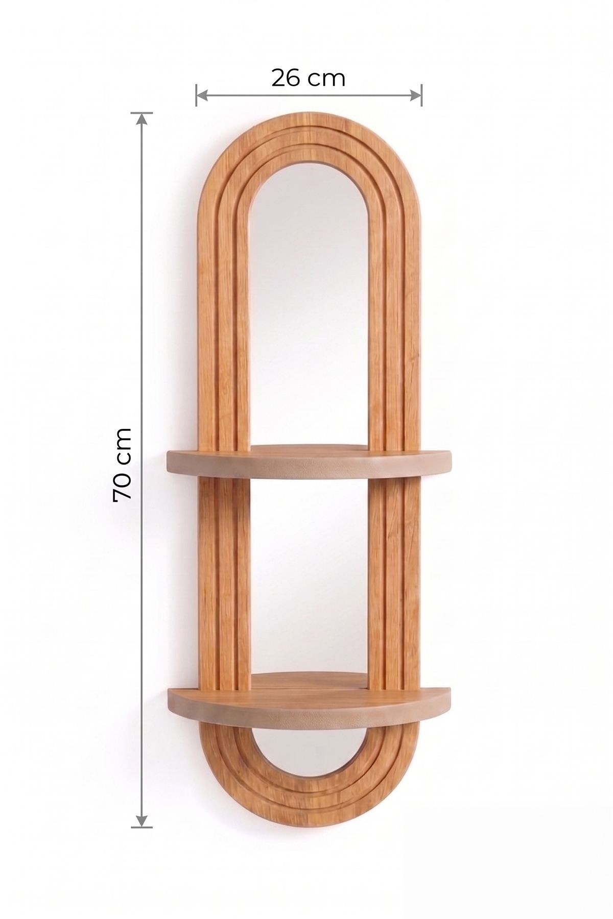 Raft de perete Artmtkwll6, 26 x 80 x 13 cm, MDF, design modern, stejar — imaginea 3
