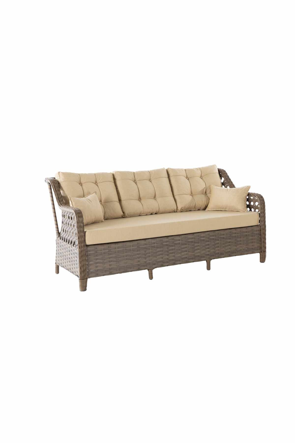 Set lounge gradina Rondi, 175 x 78 x 60 cm, crem / maro — imaginea 7