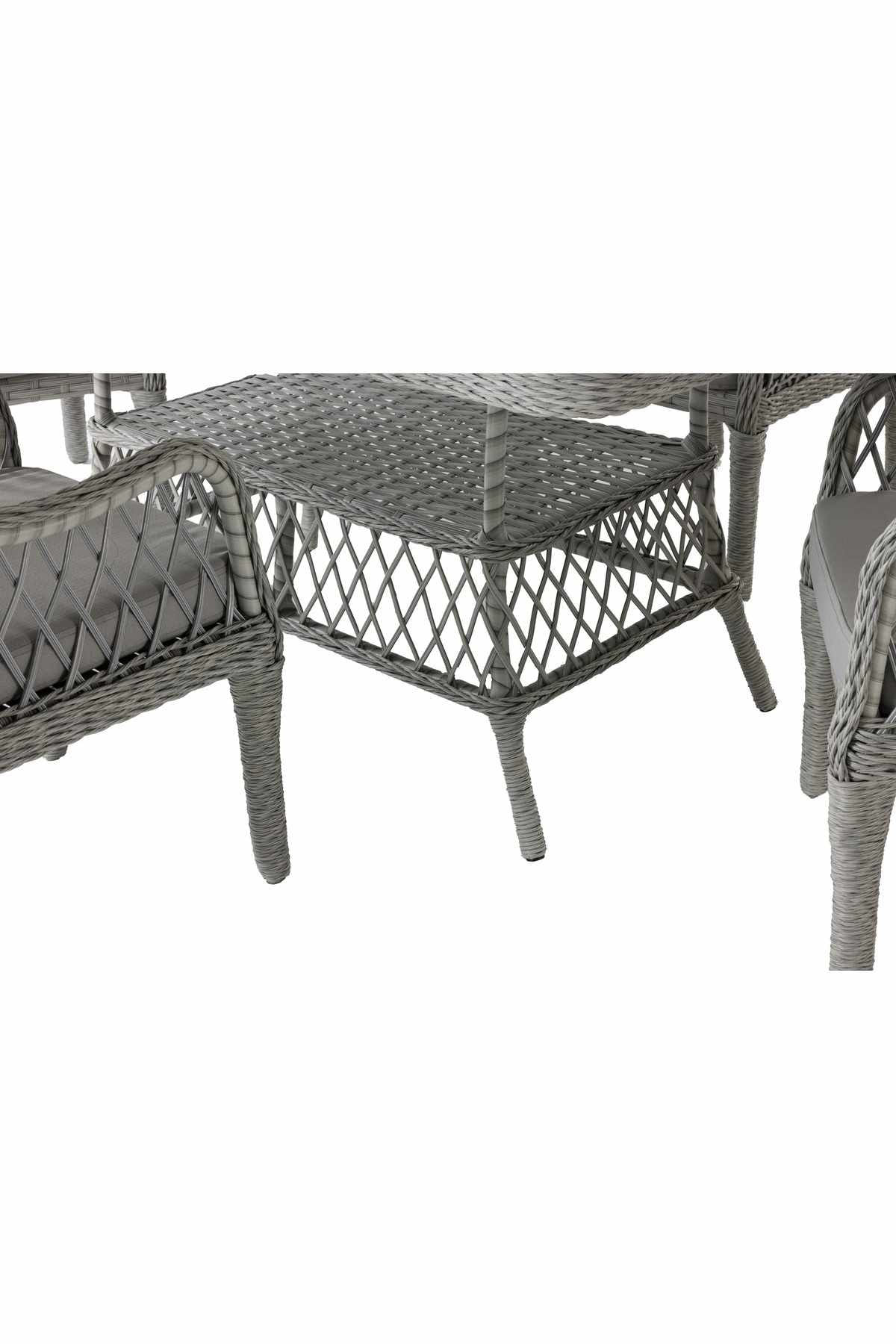 Scaun Hisar 4+1, 52 x 78 x 56 cm, gri — imaginea 5