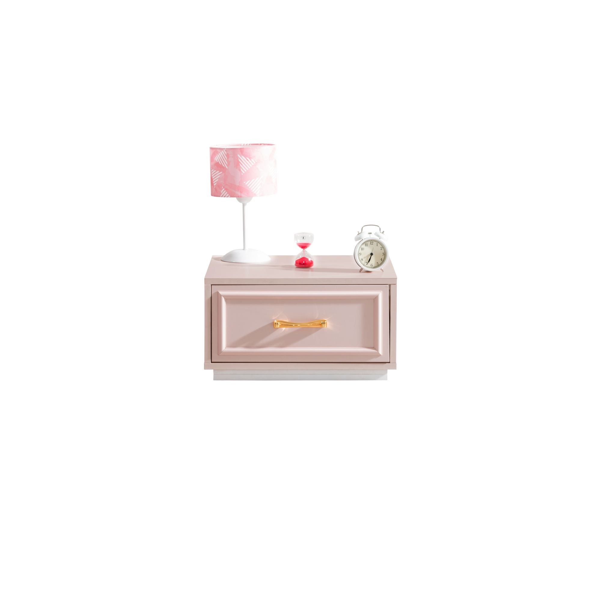 Noptiera Rosa, 55 x 30 x 45 cm, roz alb, PAL melaminat — imaginea 2