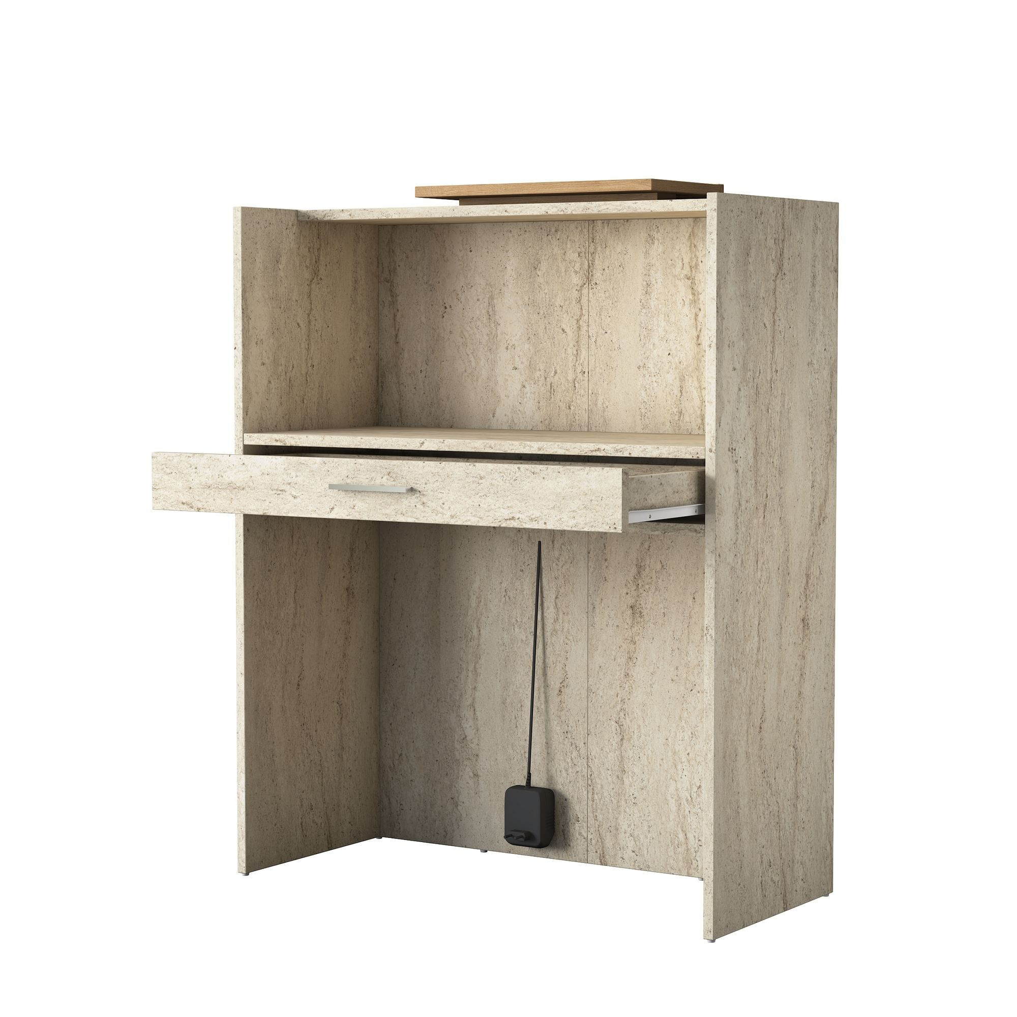 Masa receptie MA104 - 4748, 90 x 110 x 40 cm, travertin nuc, PAL — imaginea 4