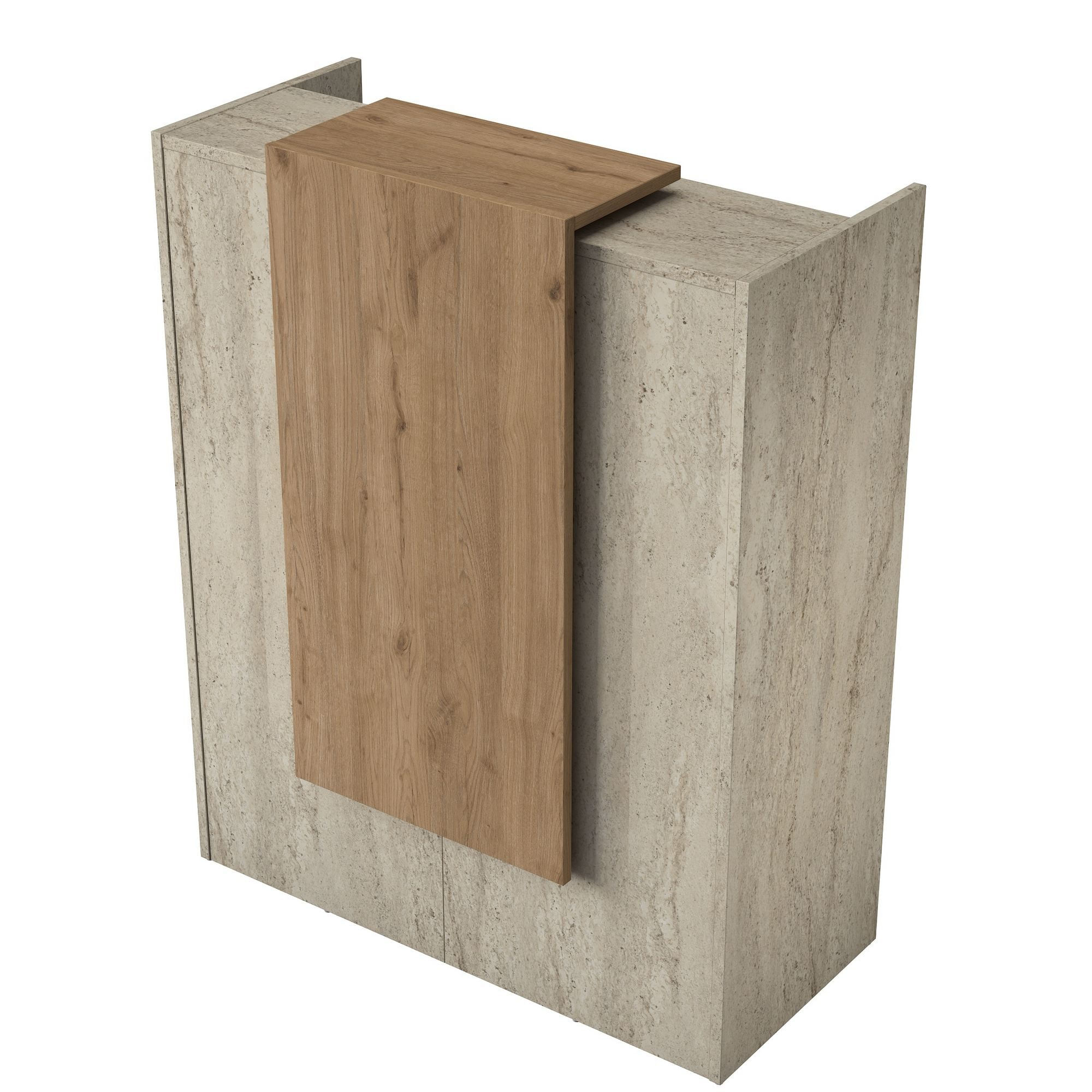 Masa receptie MA104 - 4748, 90 x 110 x 40 cm, travertin nuc, PAL — imaginea 10