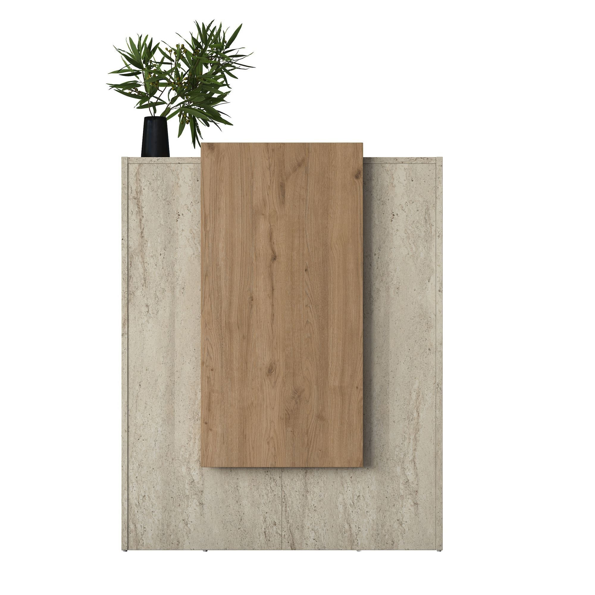 Masa receptie MA104 - 4748, 90 x 110 x 40 cm, travertin nuc, PAL — imaginea 13