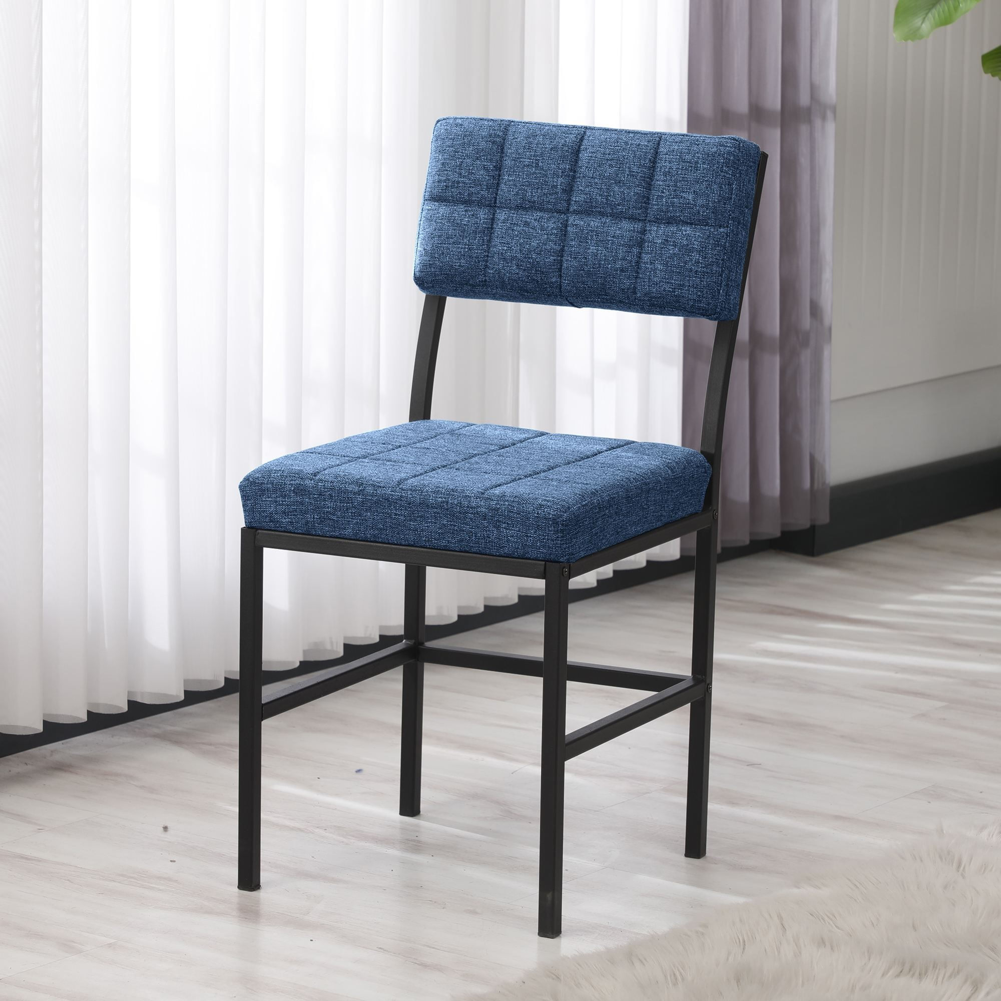 Scaun Dubai, 40 x 82 x 40 cm, bleumarin, metal, capacitate 150 kg, navy albastru — imaginea 2