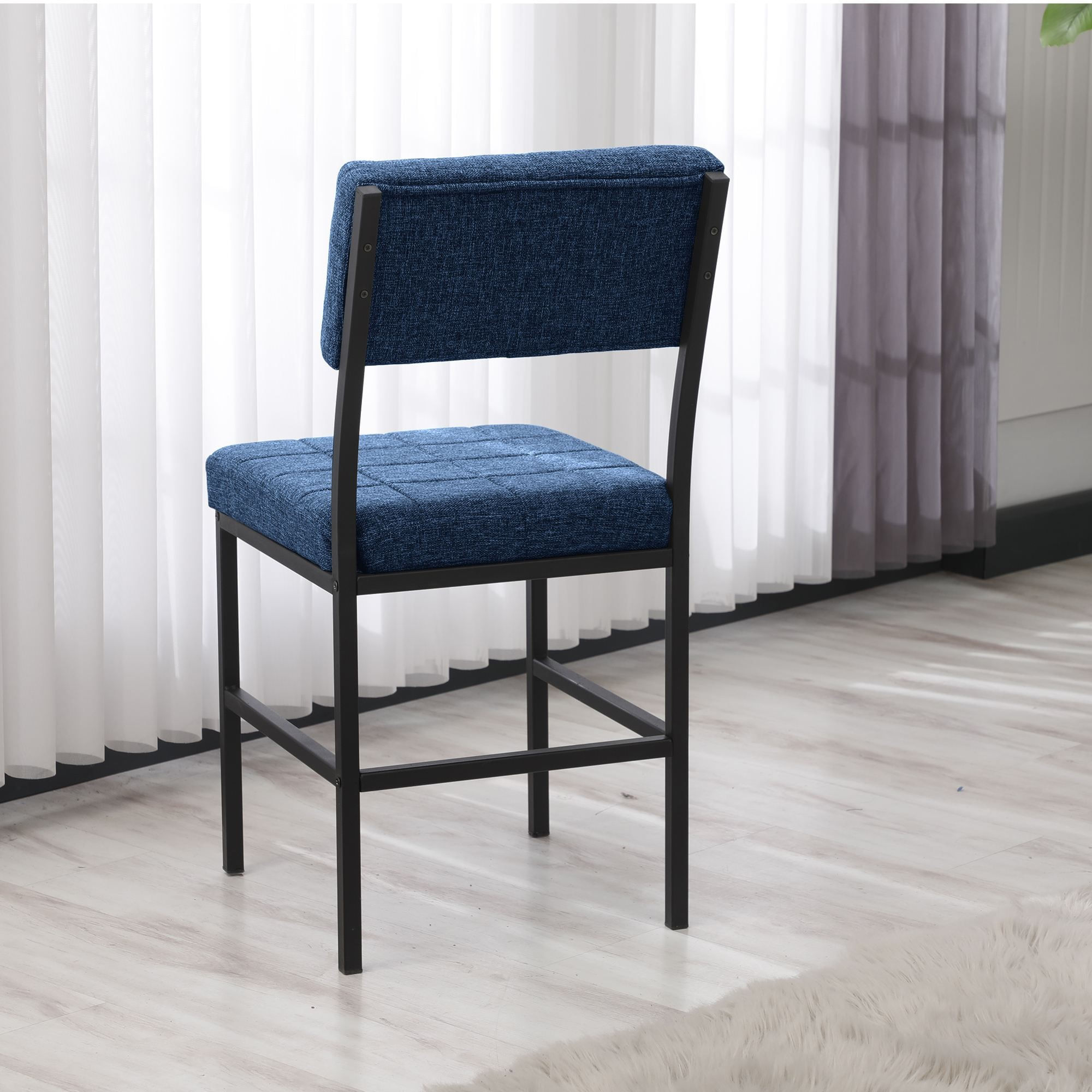 Scaun Dubai, 40 x 82 x 40 cm, bleumarin, metal, capacitate 150 kg, navy albastru — imaginea 9