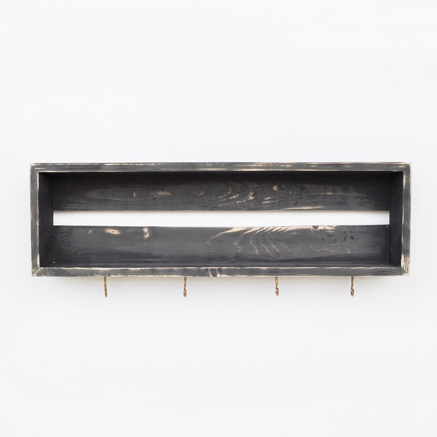 Raft decorativ de perete din lemn Raf331, 70 x 21 x 10 cm, lemn natur, lemn, design modern — imaginea 4