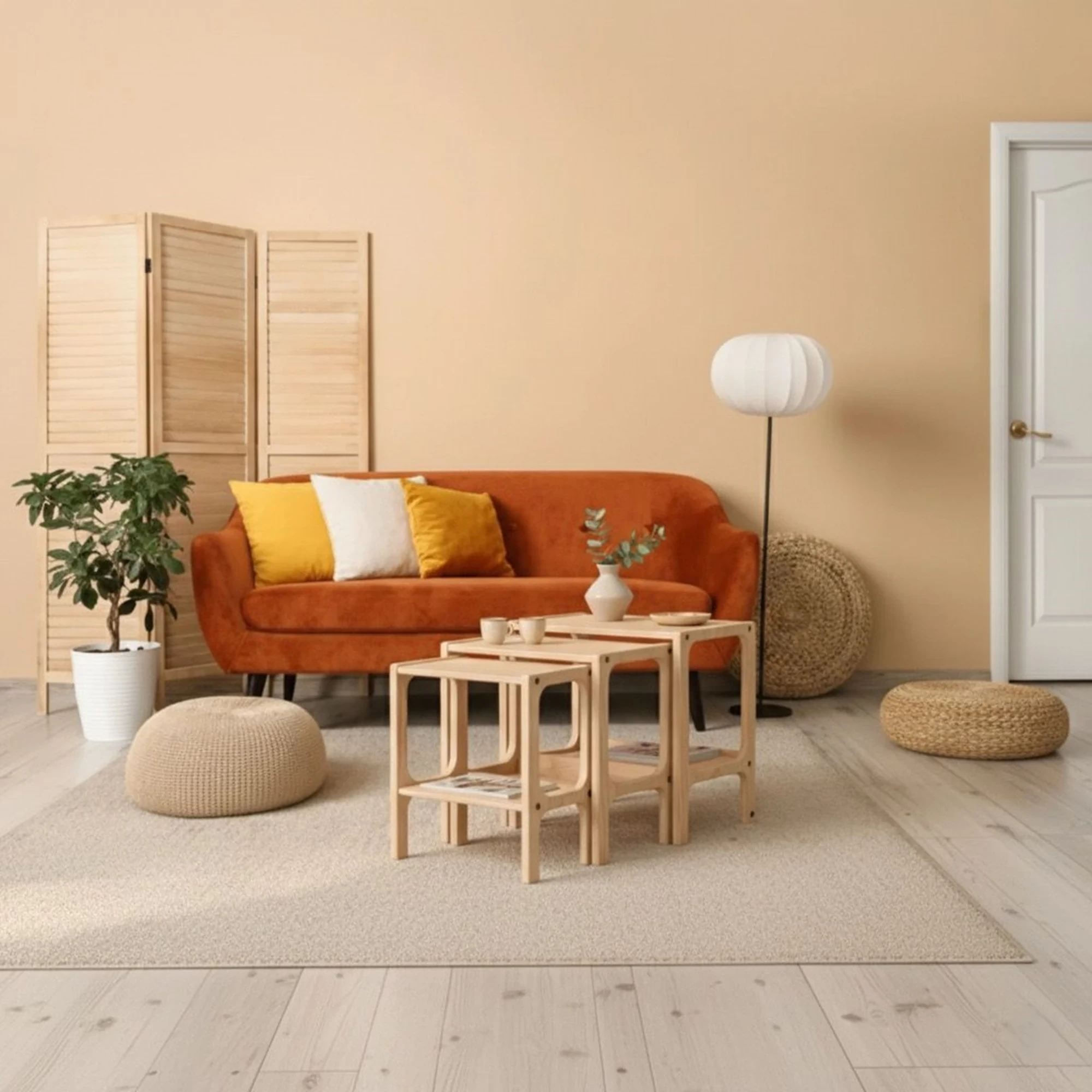 Set masute suprapuse, 3 piese CPT4791-50, 50 x 50 x 35 cm, natural, lemn — imaginea 8