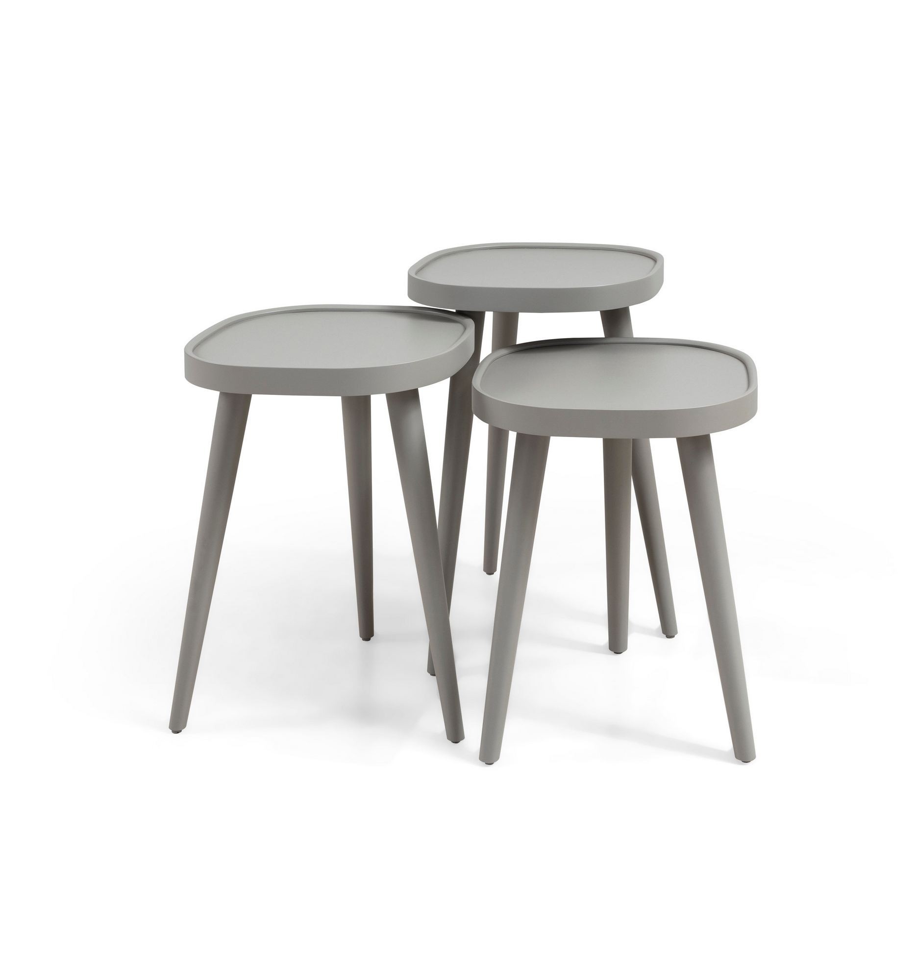 Set masute suprapuse, 3 piese Polen Kare 3, 42 x 63 x 42 cm, gri, MDF — imaginea 2