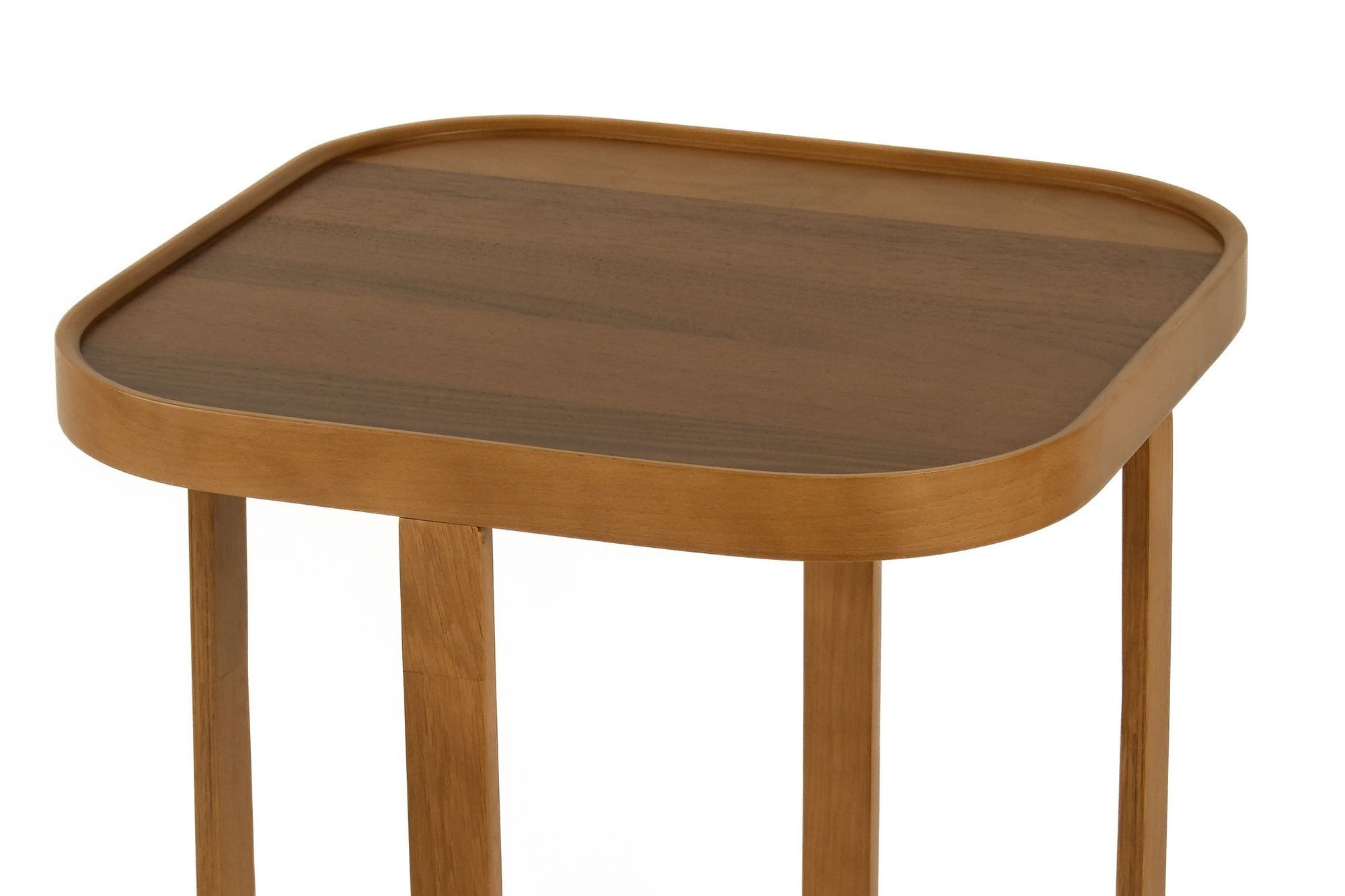 Set masute suprapuse, 2 piese Hisar 2 - nuc v2, MDF, nuc — imaginea 2