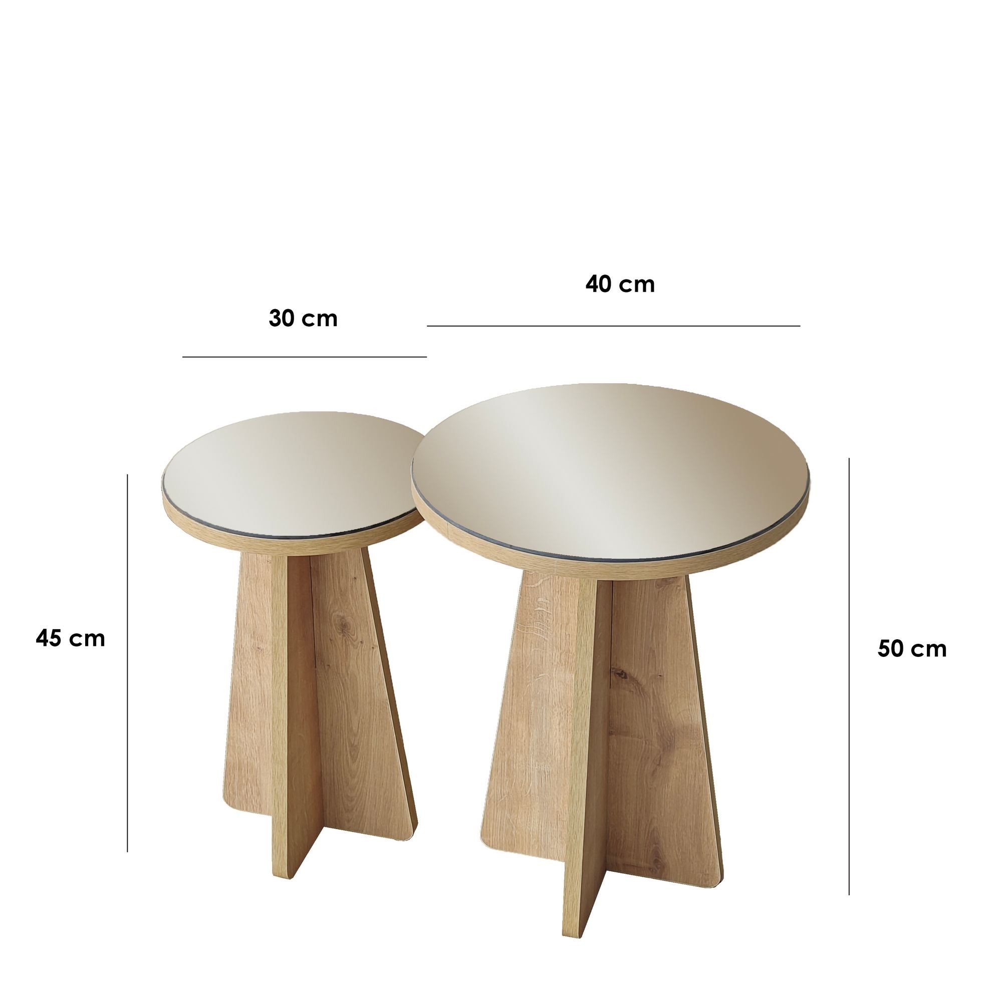 Set masute laterale Luna 2 - bronz, 40 x 50 x 40 cm, bronz stejar safir, PAL melaminat, bronz / saphhire stejar — imaginea 10