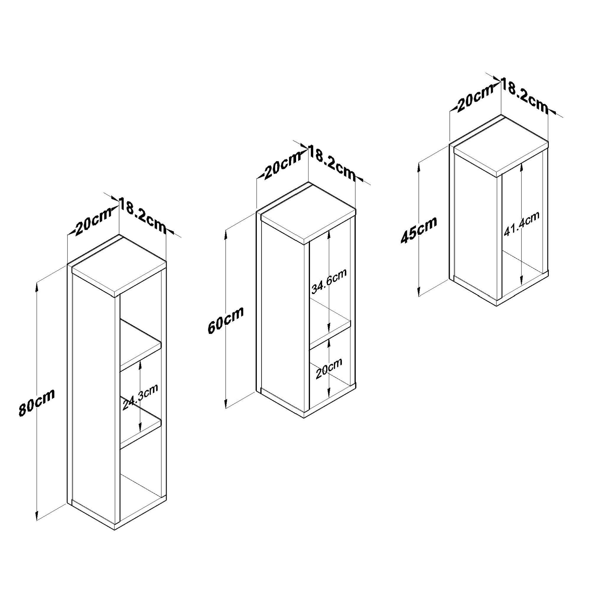 Set masute laterale AD106 - 4710, 20 x 80 x 18,2 cm, travertin, PAL — imaginea 2