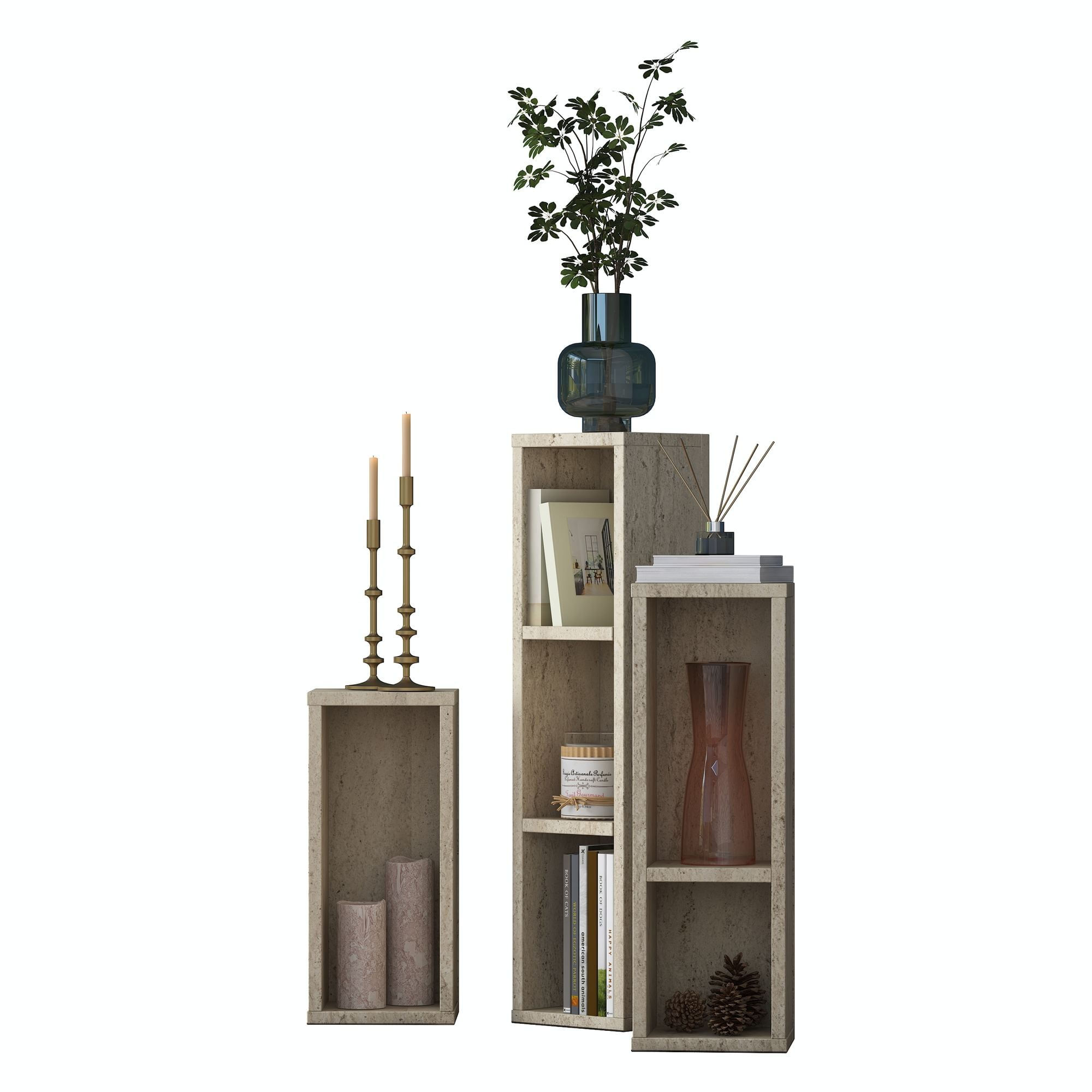 Set masute laterale AD106 - 4710, 20 x 80 x 18,2 cm, travertin, PAL — imaginea 9