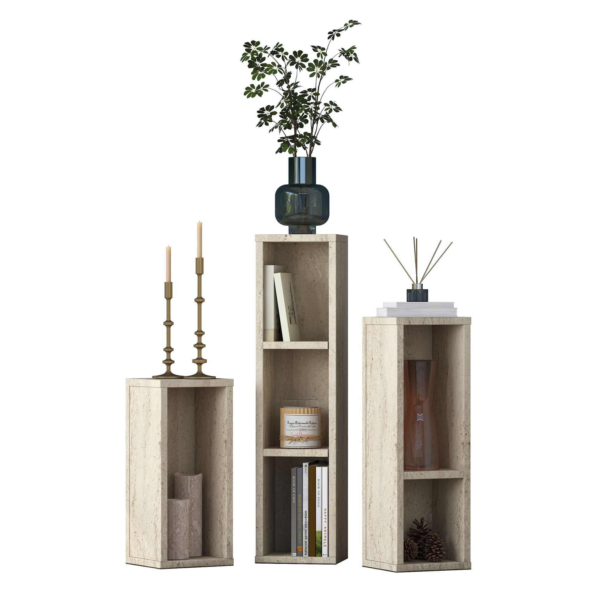 Set masute laterale AD106 - 4710, 20 x 80 x 18,2 cm, travertin, PAL — imaginea 11