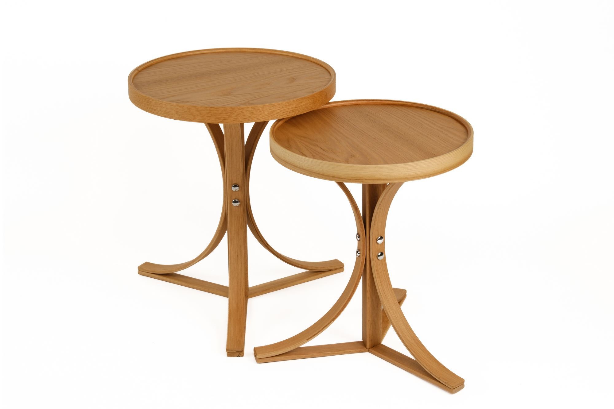 Set masute suprapuse, 2 piese Lyon 2 - Oak v2, MDF, stejar — imaginea 2