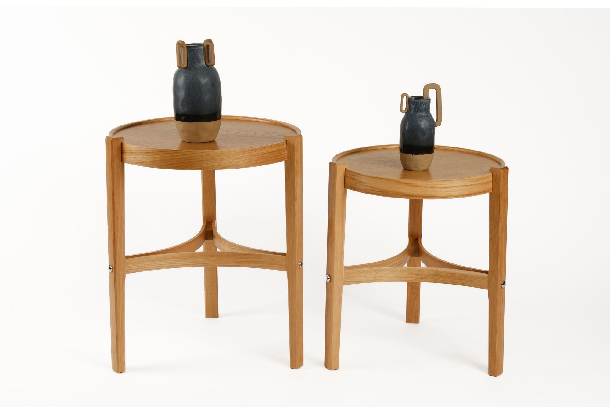 Set masute suprapuse, 2 piese Ren 2 - Oak v2, MDF, stejar — imaginea 3