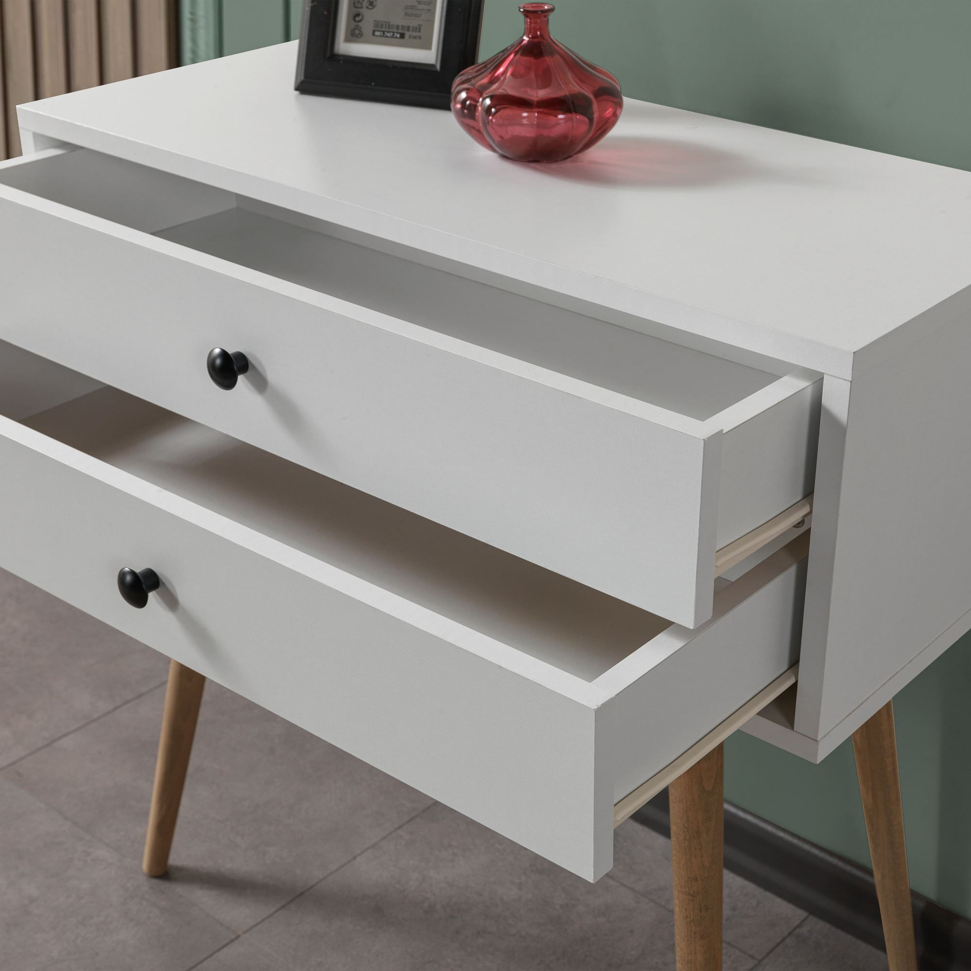 Comoda dormitor Vita 5201, 80 x 78 x 36 cm, alb, PAL melaminat — imaginea 2