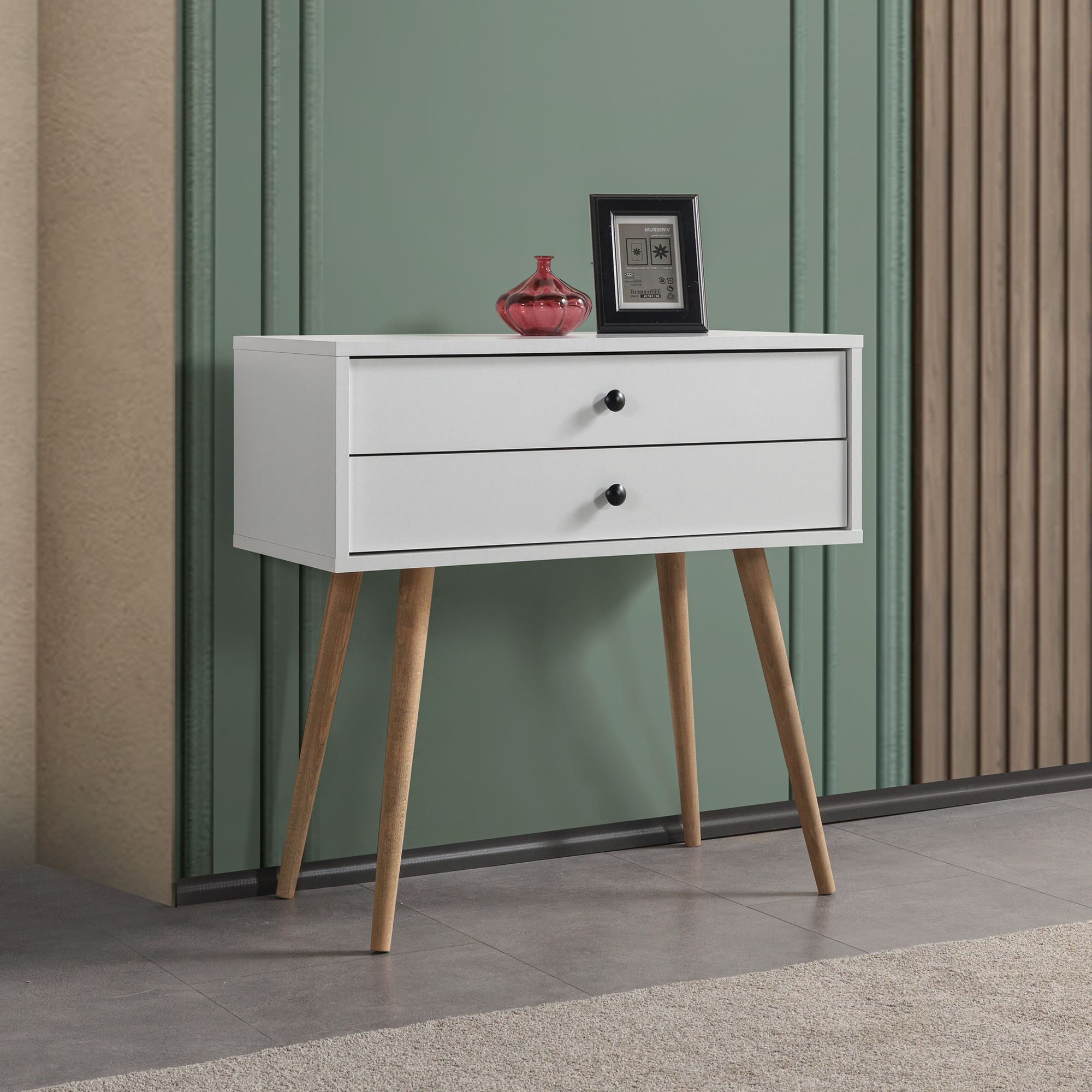 Comoda dormitor Vita 5201, 80 x 78 x 36 cm, alb, PAL melaminat — imaginea 4