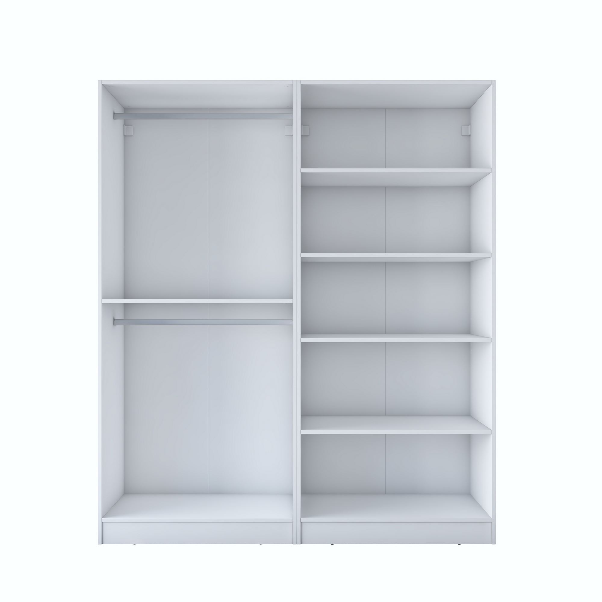 Dulap haine BA194, 180 x 210 x 57,5 cm, alb, PAL, spatiu de depozitare, fixare pe perete — imaginea 5