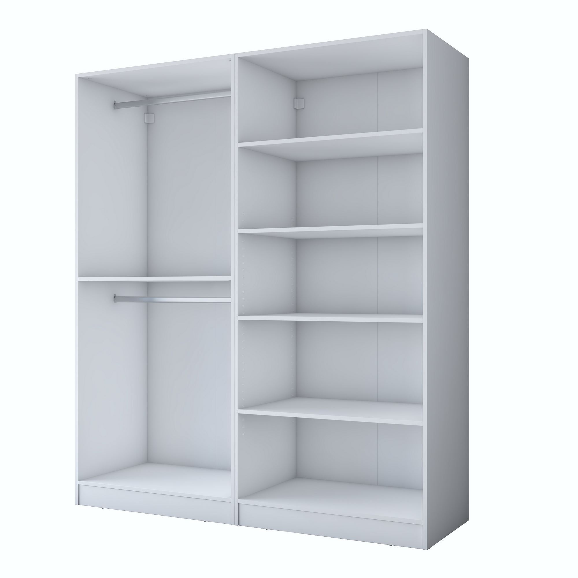 Dulap haine BA194, 180 x 210 x 57,5 cm, alb, PAL, spatiu de depozitare, fixare pe perete — imaginea 13