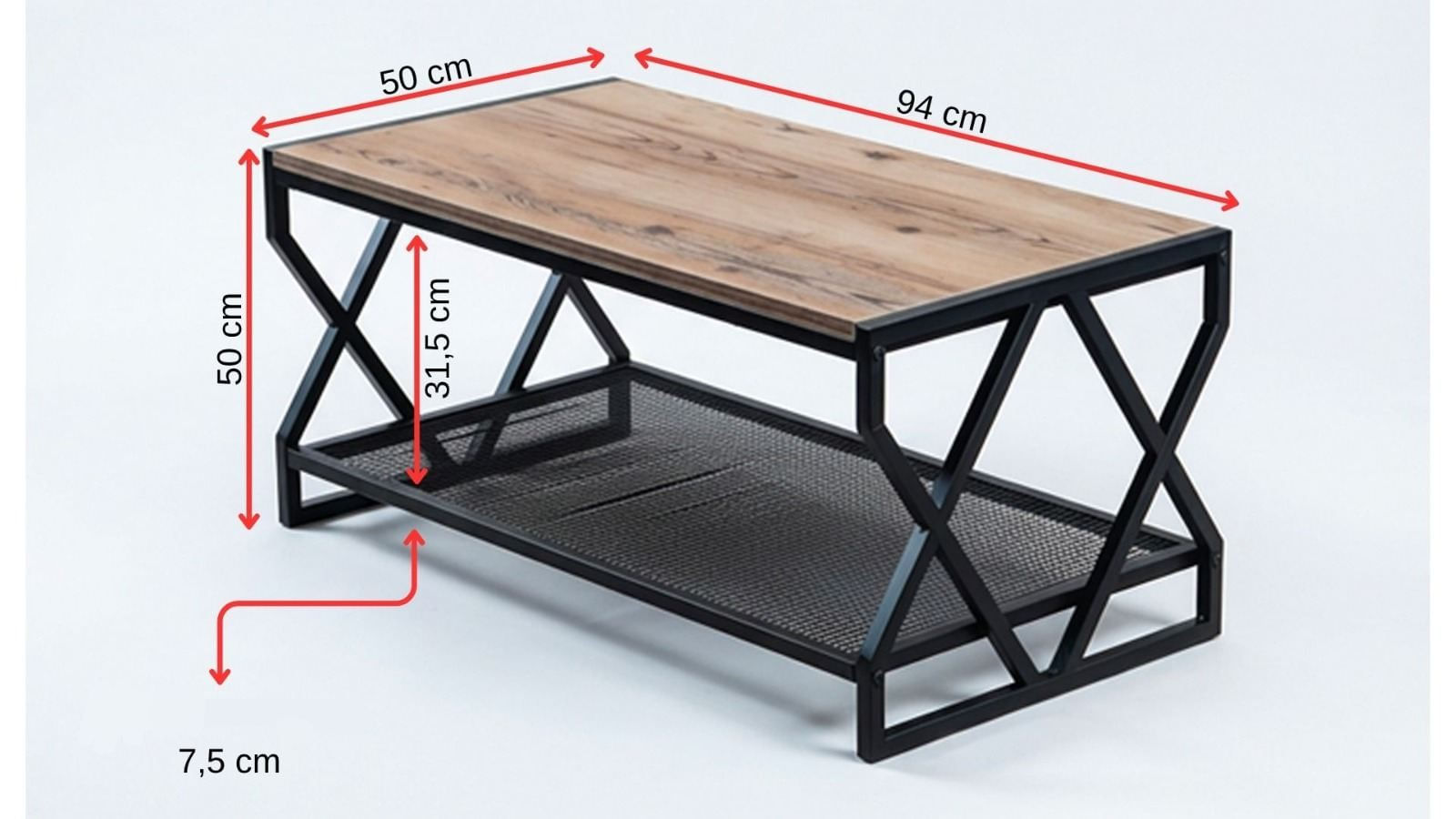 Masa de cafea Drak, 94 x 50 x 50 cm, pin atlantic negru, PAL melaminat, design compact — imaginea 4