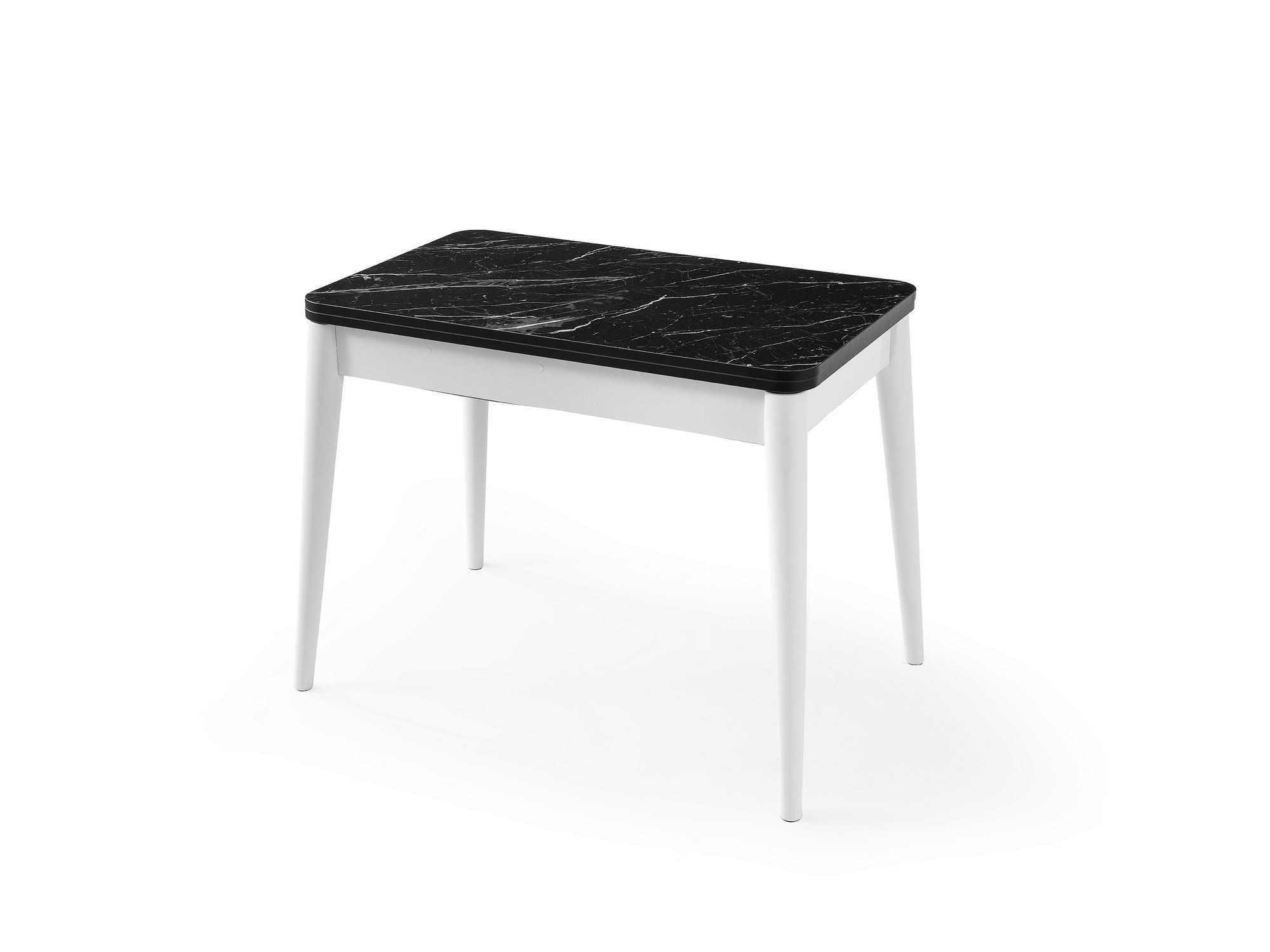 Masa dining Dolunay, 100 x 75 x 60 cm, negru marmura alb, PAL melaminat, capacitate 100 kg, negru marble / alb — imaginea 4