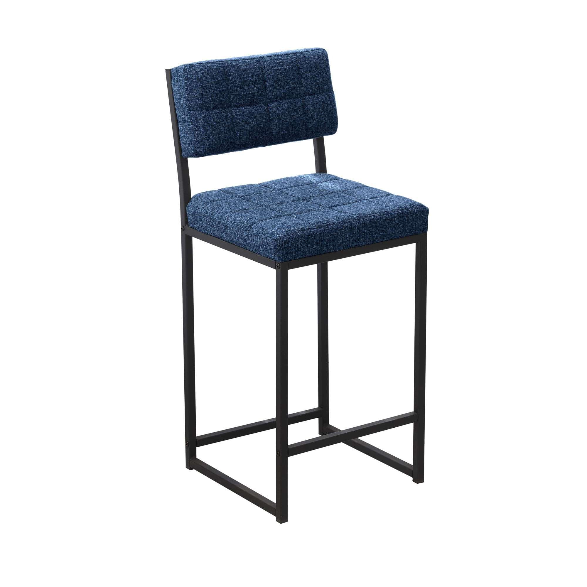 Scaun bar Retro, 40 x 98 x 40 cm, bleumarin, metal, capacitate 120 kg, navy albastru — imaginea 2