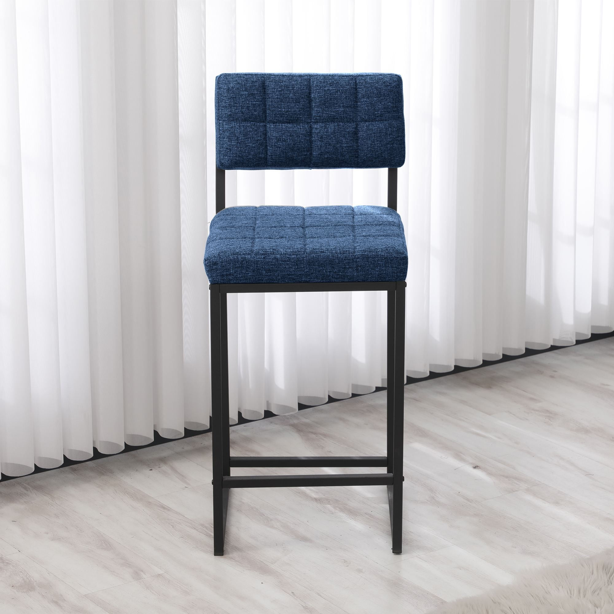 Scaun bar Retro, 40 x 98 x 40 cm, bleumarin, metal, capacitate 120 kg, navy albastru — imaginea 6