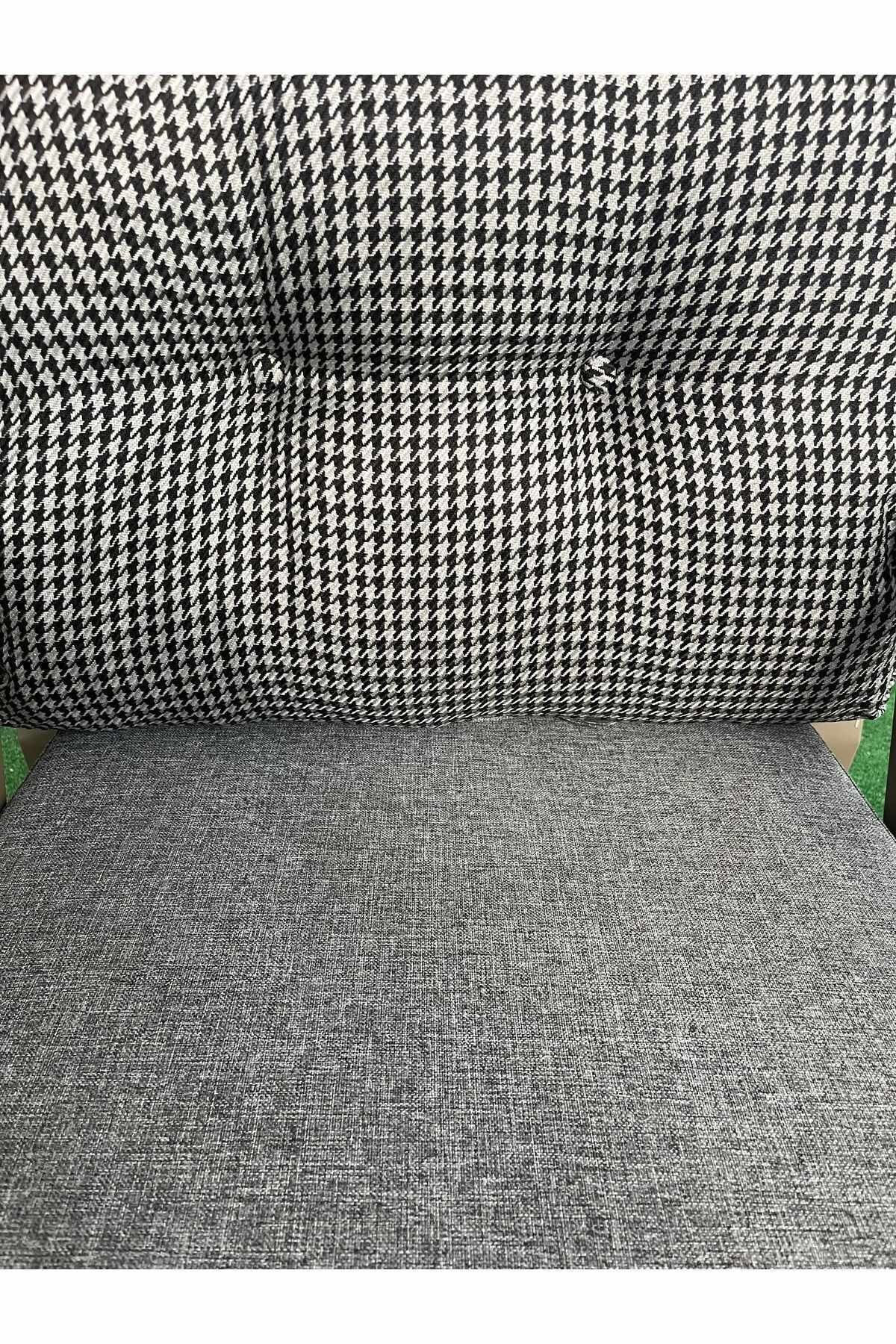 Set lounge gradina Nergiz 2+1+1 - Dogtooth, Gold, 120 x 78 x 58 cm, negru alb auriu, metal, negru / alb / gold — imaginea 6