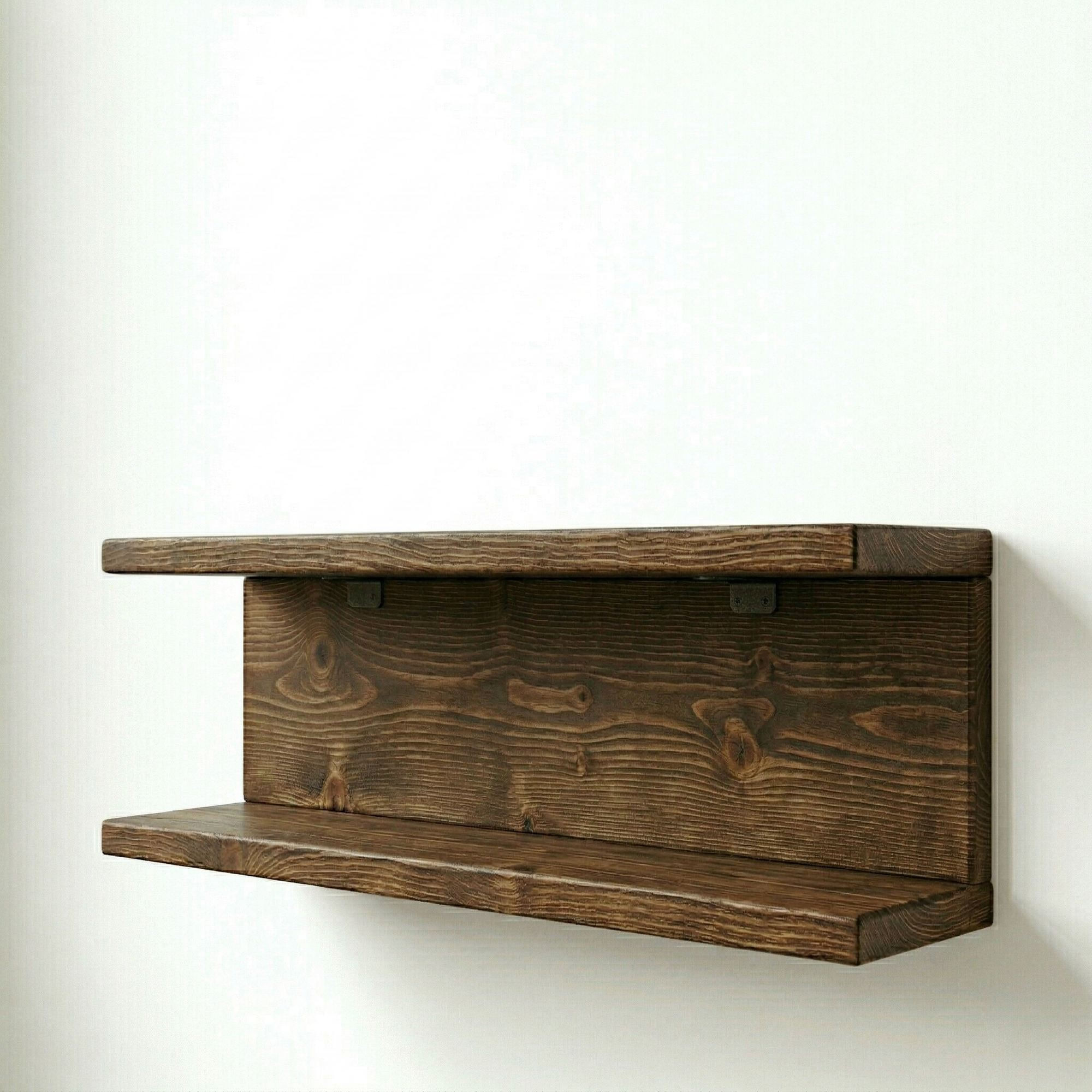 Raft decorativ de perete din lemn Raf310, 50 x 20 x 14 cm, lemn natur, lemn, design modern — imaginea 2