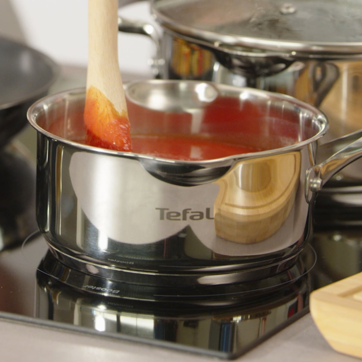 Set de 6 piese Tefal Duetto+ G719S655, oale cu capac de sticla 20 / 24 cm, cratita cu capac de sticla 16 cm, inox — imaginea 6