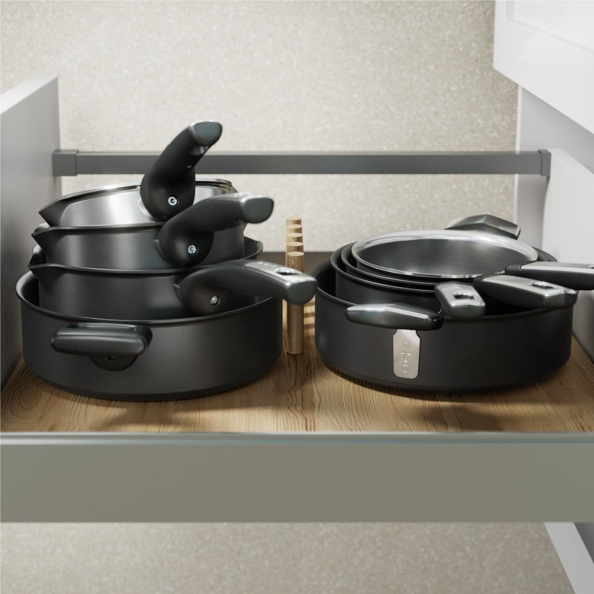 Cratita cu capac Tefal Excellence+ G3282453, 20 cm, invelis antiaderent, tehnologie FUSIONCORE, Thermo-Signal™, maner — imaginea 2