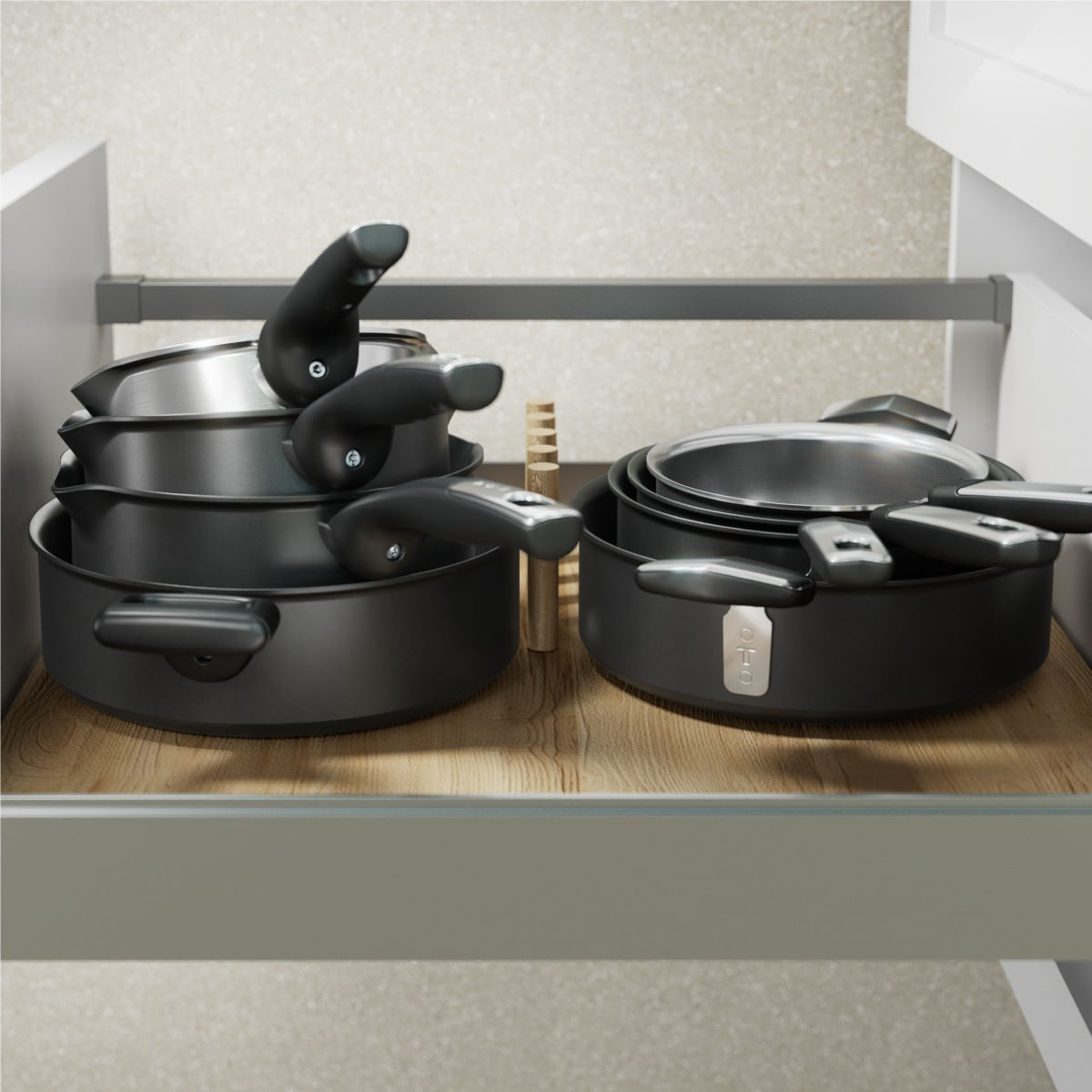 Cratita cu capac Tefal Excellence+ G3307153, 26 cm, invelis antiaderent, tehnologie FUSIONCORE, Thermo-Signal™, manere — imaginea 2