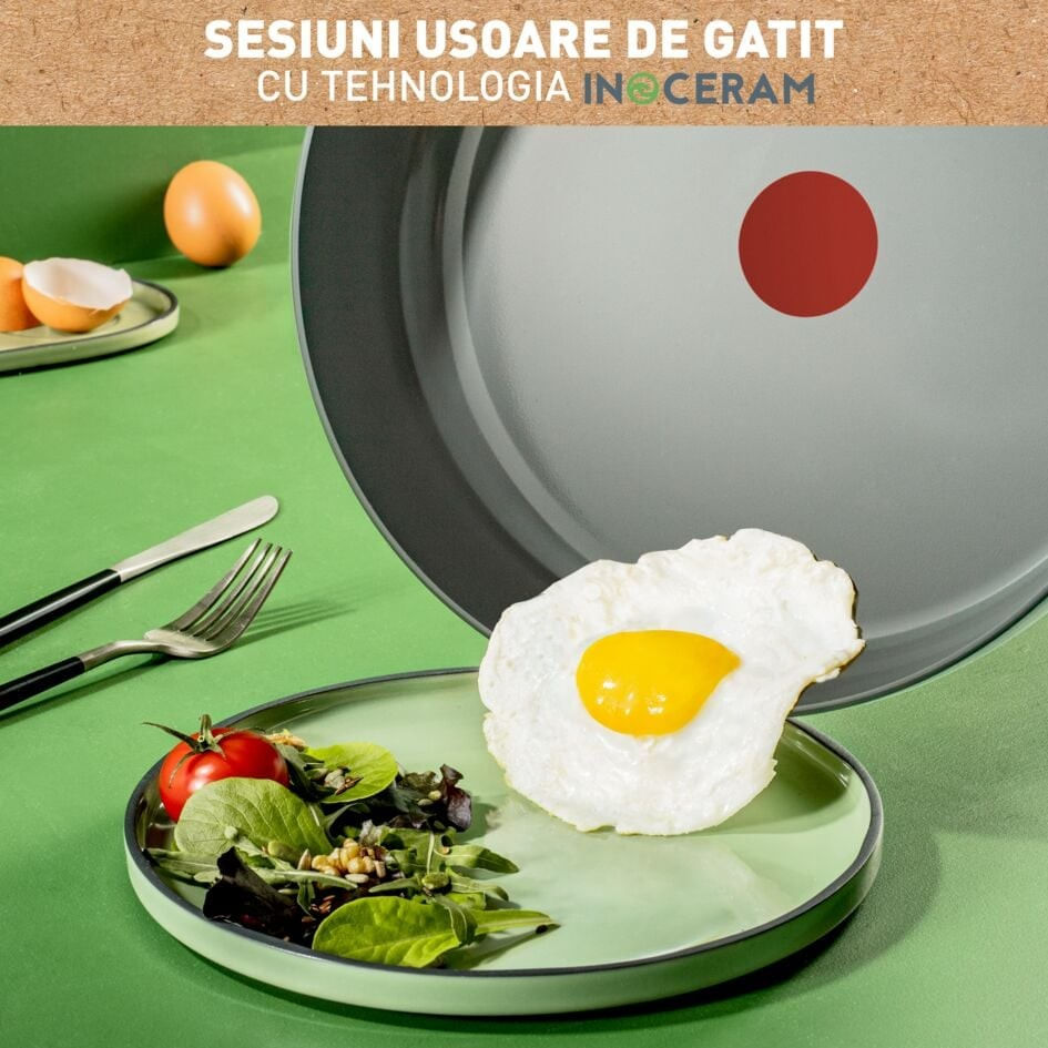 Cratita 24cm Tefal Renew On C4273232, 100% aluminiu reciclat, indicator Thermo-Signal, compatibil cu inductia, invelis — imaginea 6