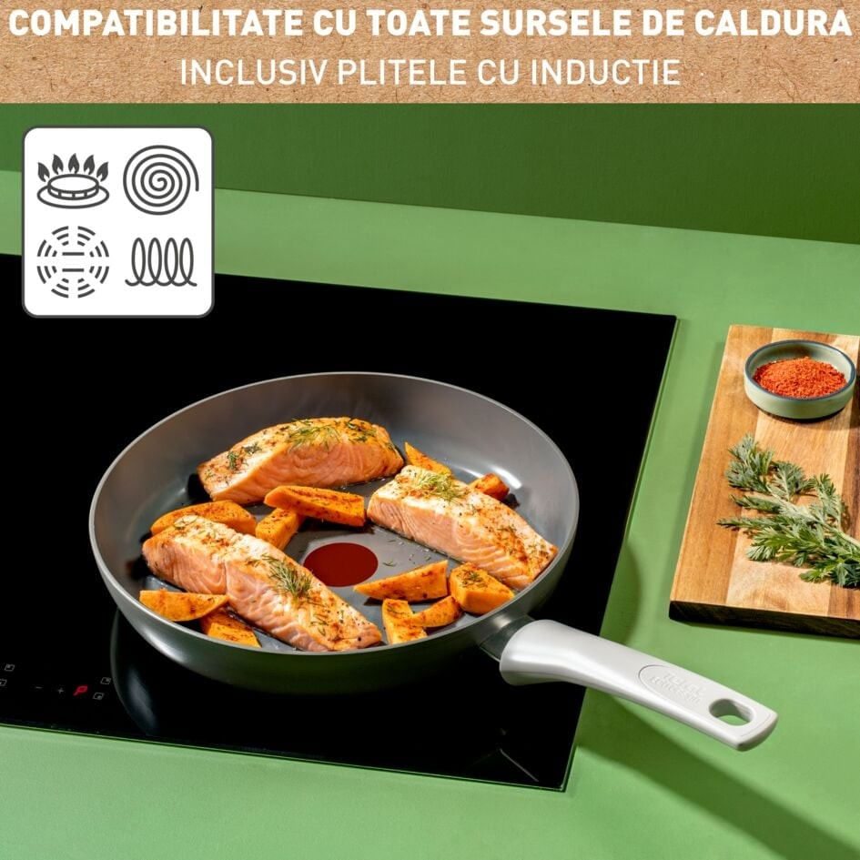 Cratita 24cm Tefal Renew On C4273232, 100% aluminiu reciclat, indicator Thermo-Signal, compatibil cu inductia, invelis — imaginea 10