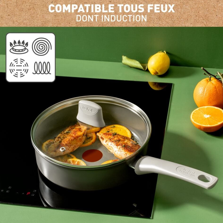 Cratita 24cm Tefal Renew On C4273232, 100% aluminiu reciclat, indicator Thermo-Signal, compatibil cu inductia, invelis — imaginea 11